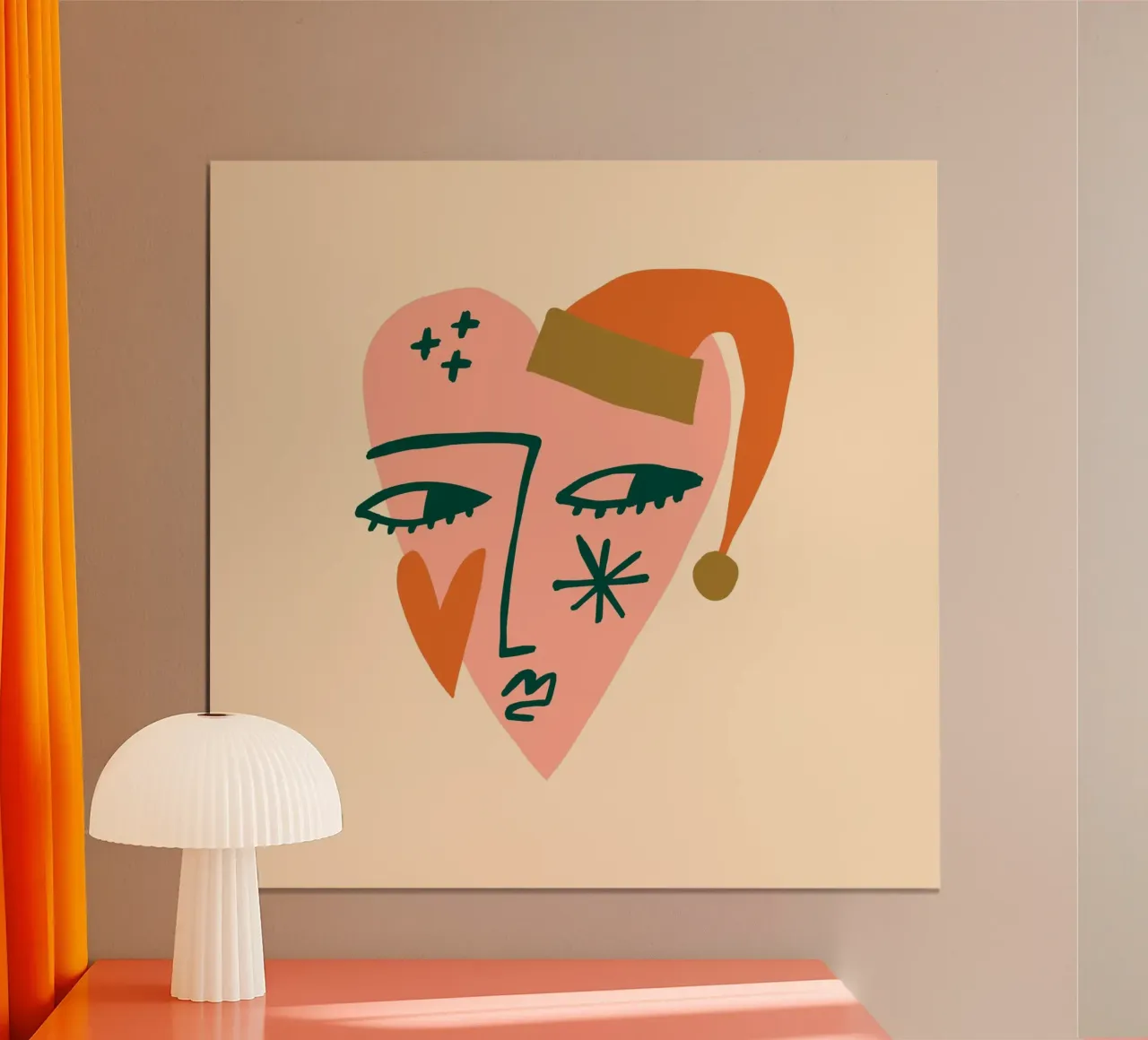 Happy Christmas No 18 poster con telaio in legno da treechild