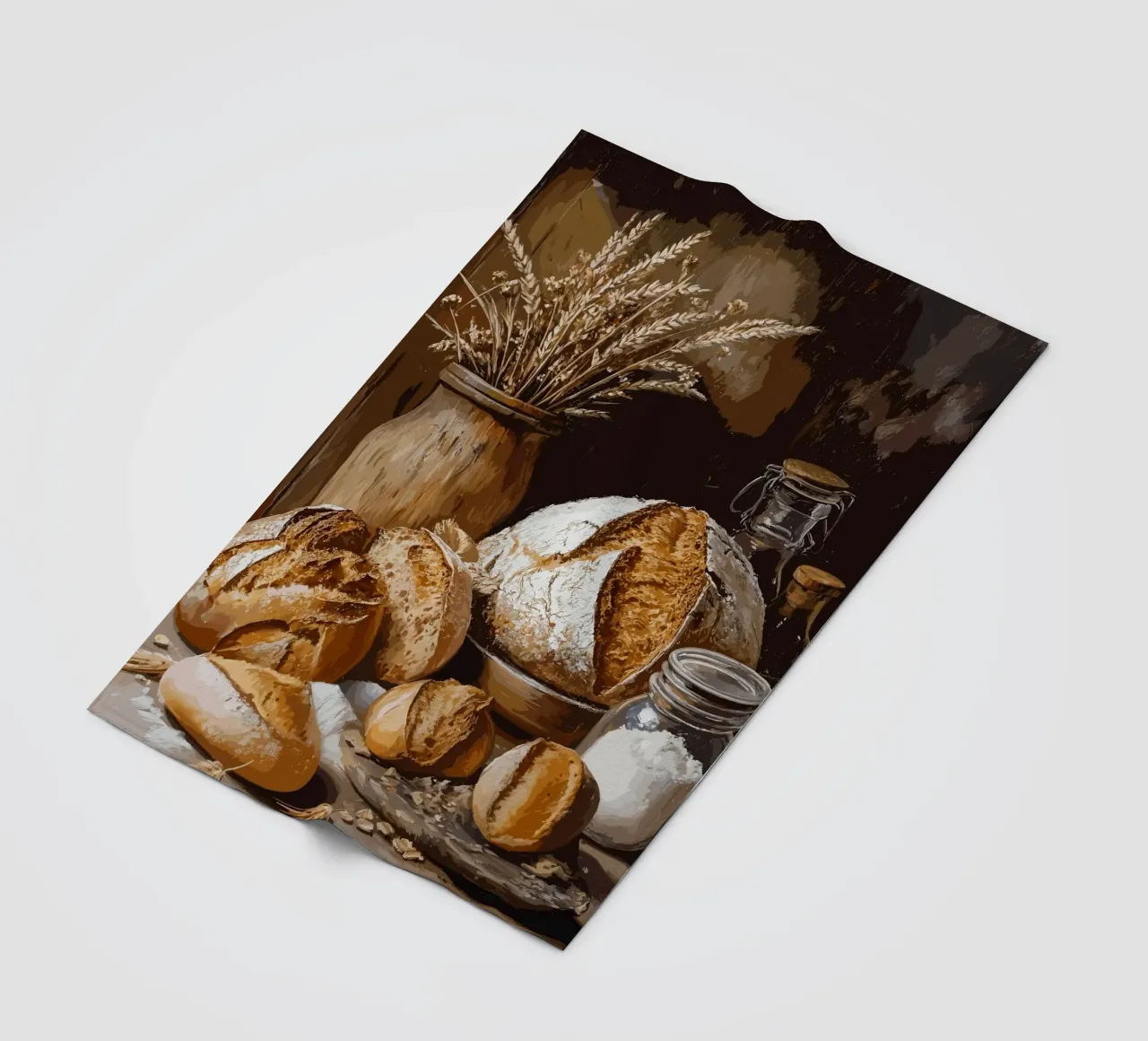 Rustic still life with bread and grain fleece blanket by pixelbull - medieval art and more