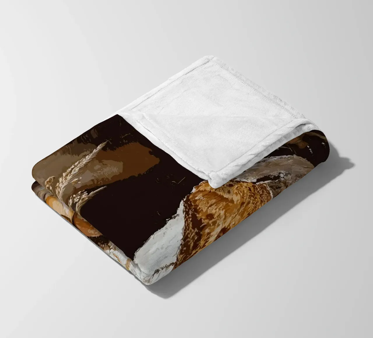 Rustic still life with bread and grain fleece blanket by pixelbull - medieval art and more