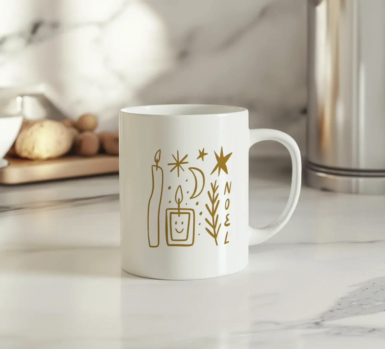 Happy Christmas No 20 (Without Background) tazza in ceramica da treechild
