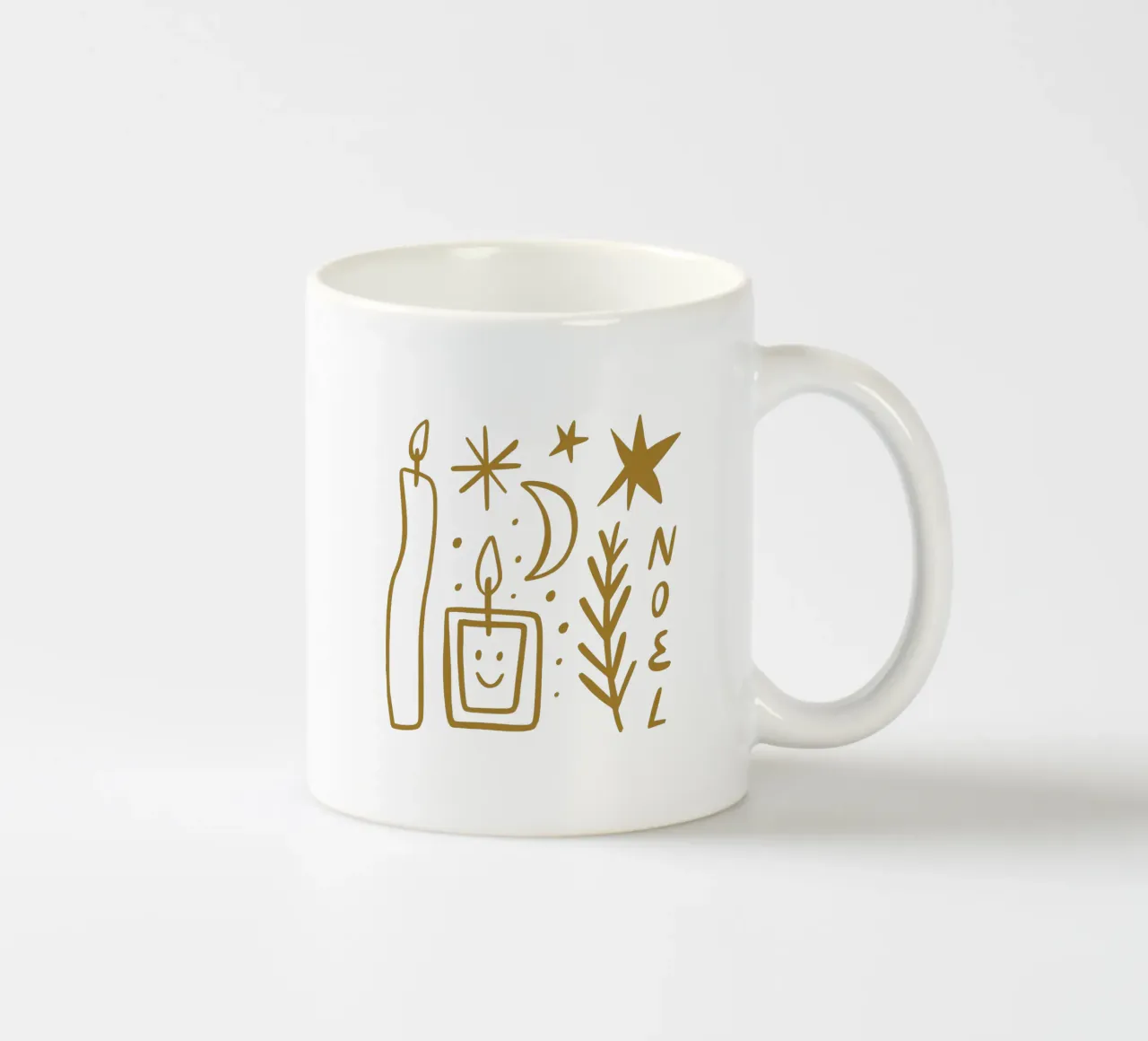 Happy Christmas No 20 (Without Background) tazza in ceramica da treechild