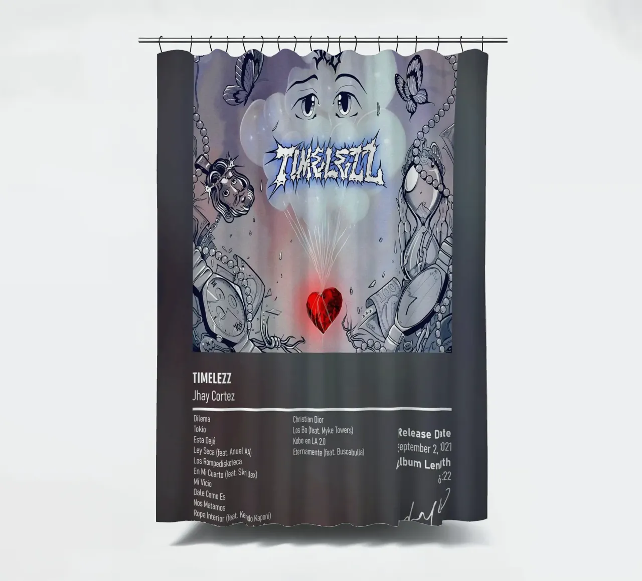 Timelezz (2021) by Jhay Cortez tenda da doccia da DGUnder