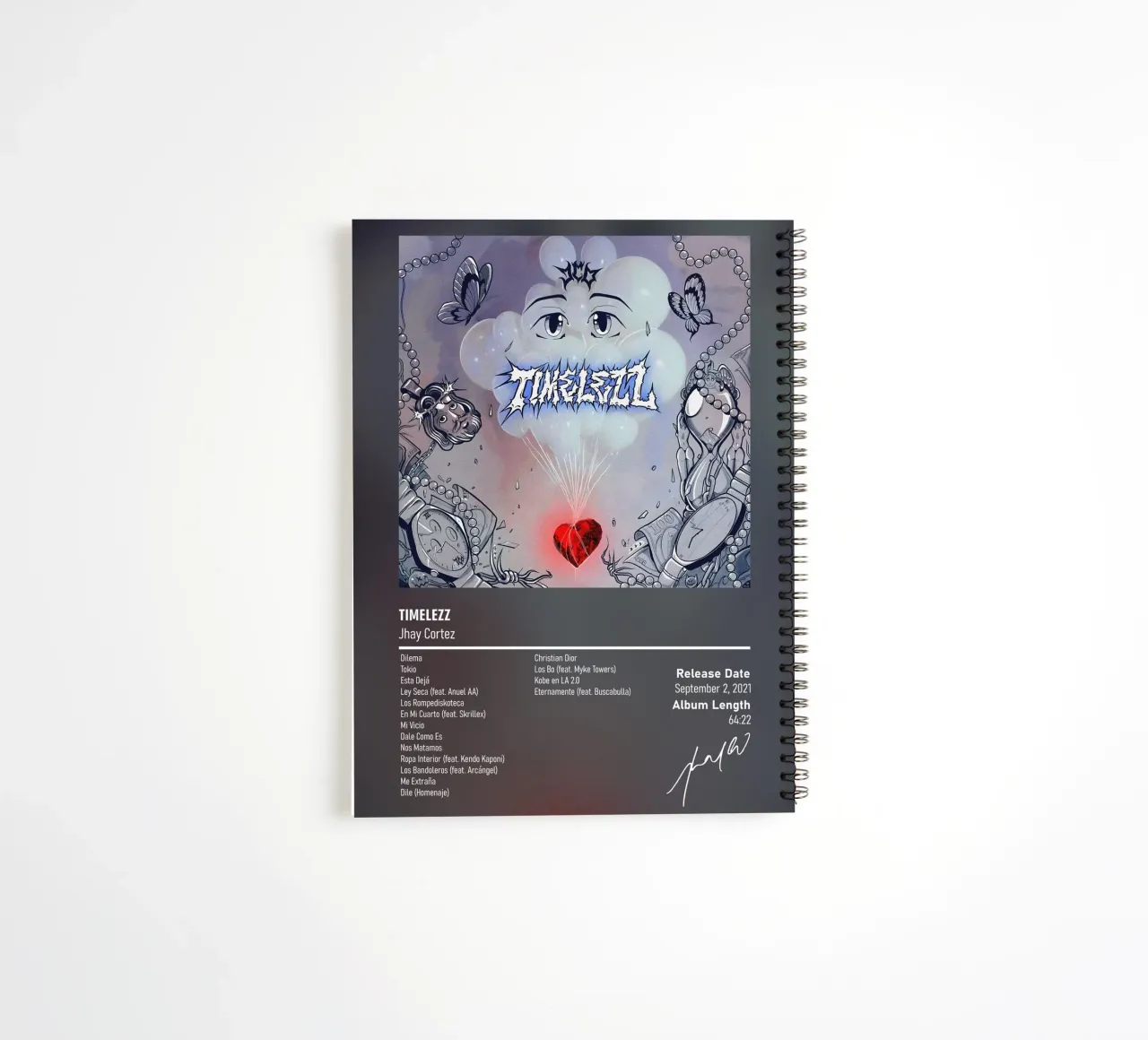 Timelezz (2021) by Jhay Cortez spiral notebook by DGUnder