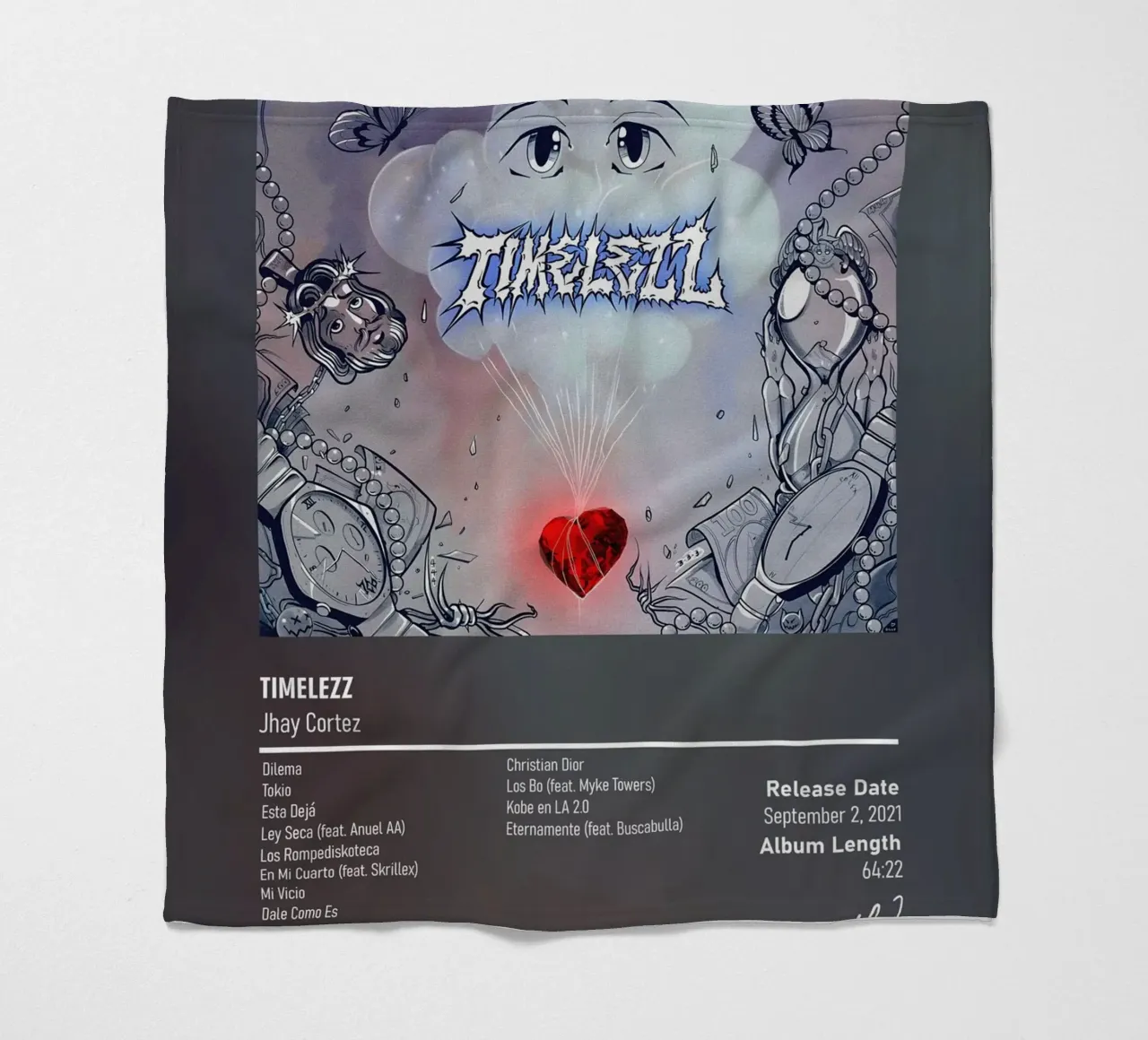 Timelezz (2021) by Jhay Cortez coperta in pile da DGUnder