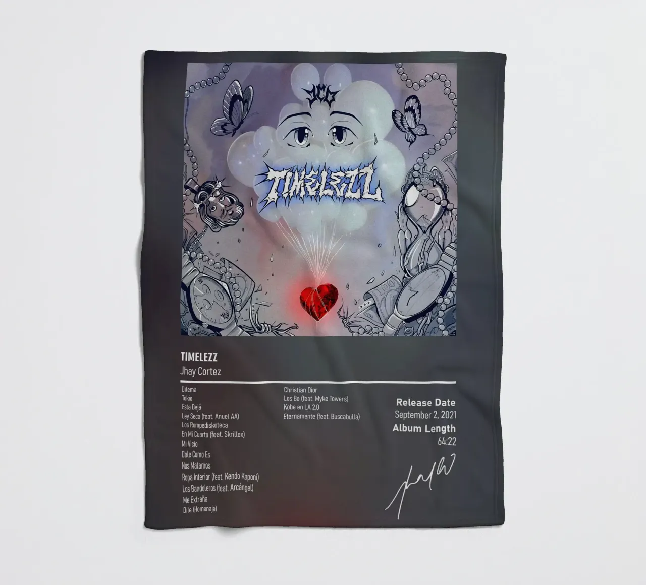 Timelezz (2021) by Jhay Cortez coperta in pile da DGUnder