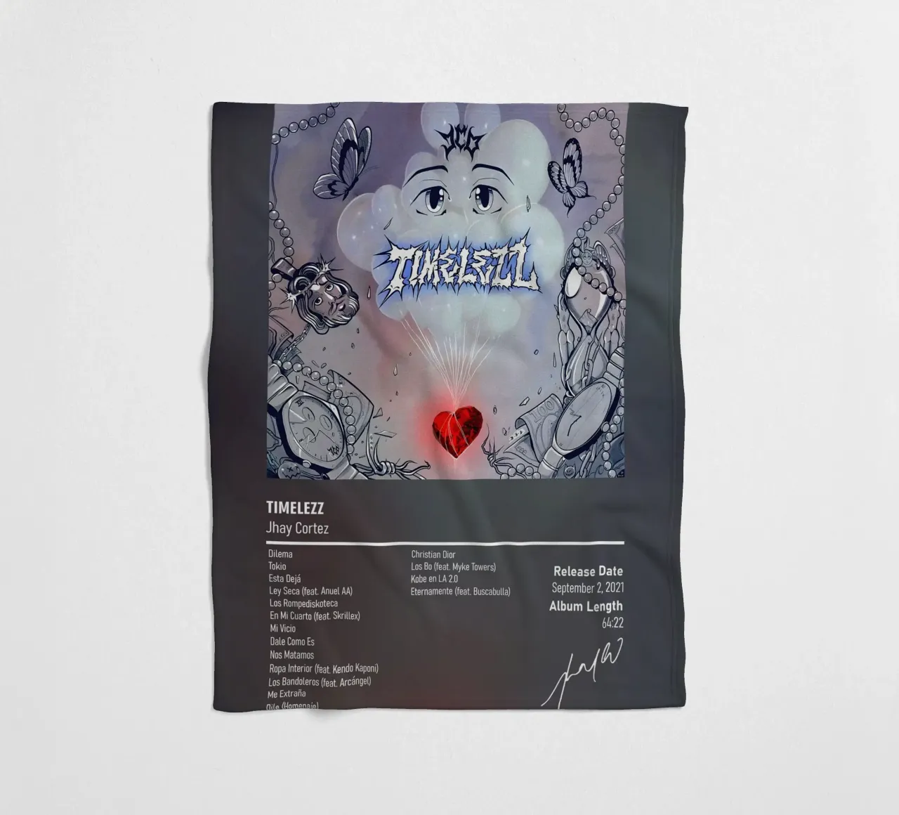 Timelezz (2021) by Jhay Cortez coperta in pile da DGUnder