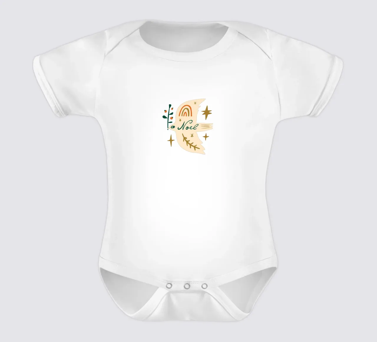 Happy Christmas No 22 (Without Background) body neonato maniche corte da treechild