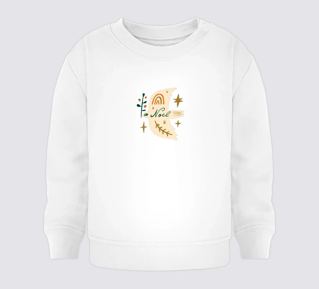 Happy Christmas No 22 (Without Background) felpa neonato da treechild