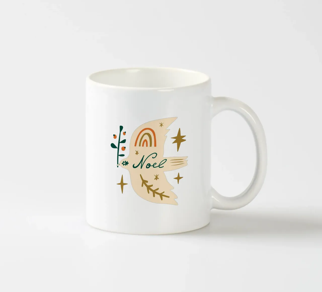 Happy Christmas No 22 (Without Background) tazza in ceramica da treechild