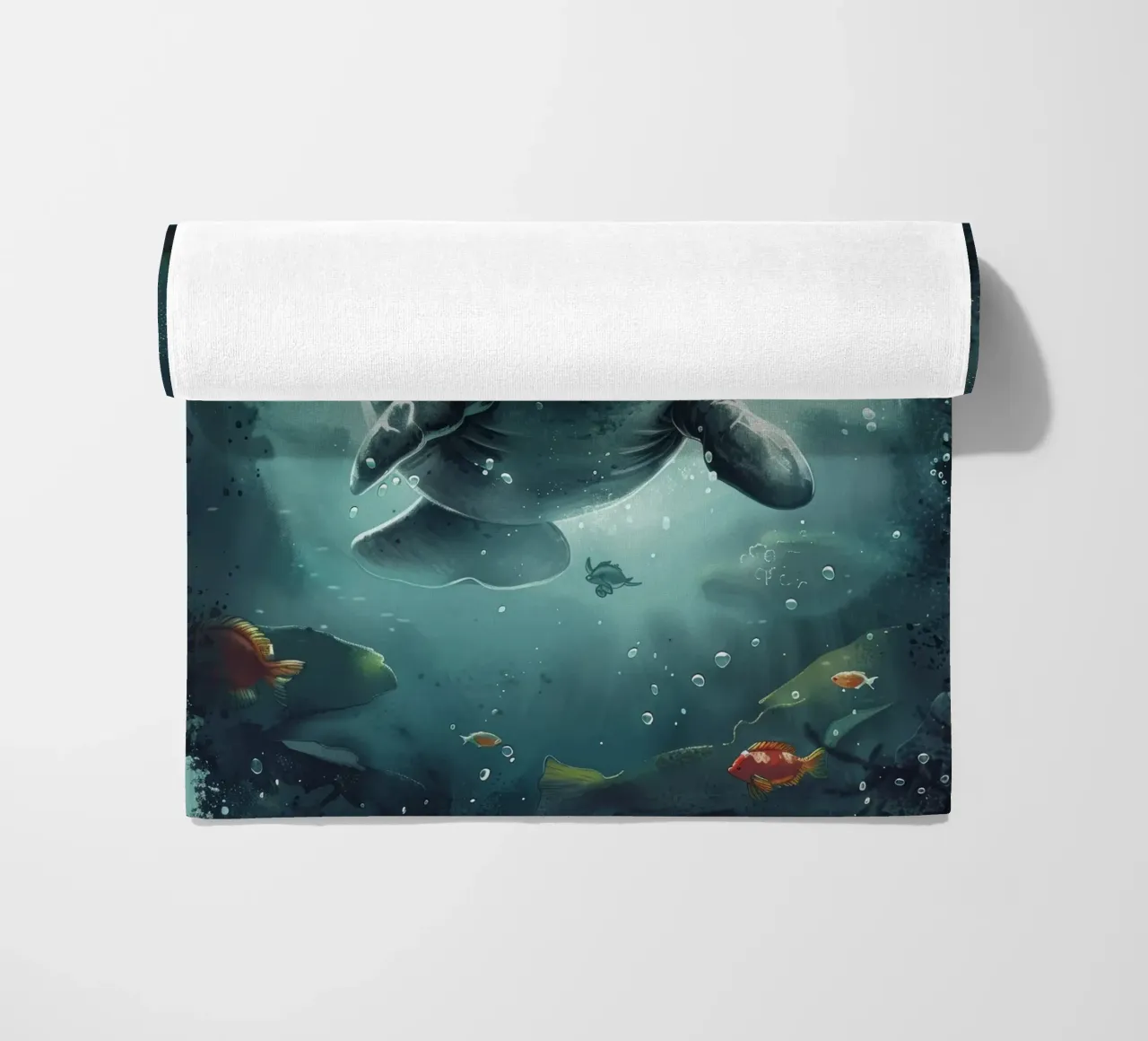 Manatí nadando graciosamente bajo la superficie de un claro toalla de playa de DesignDoodle