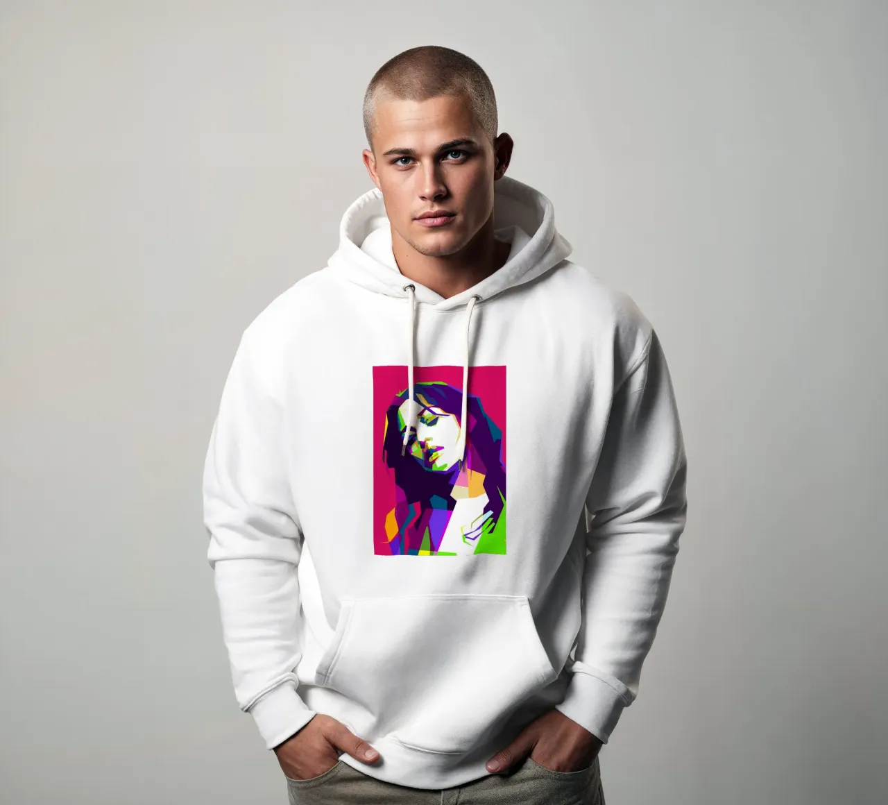 Monica Bellucci Attrice Modella Arte WPAP felpa con cappuccio da Artkreator