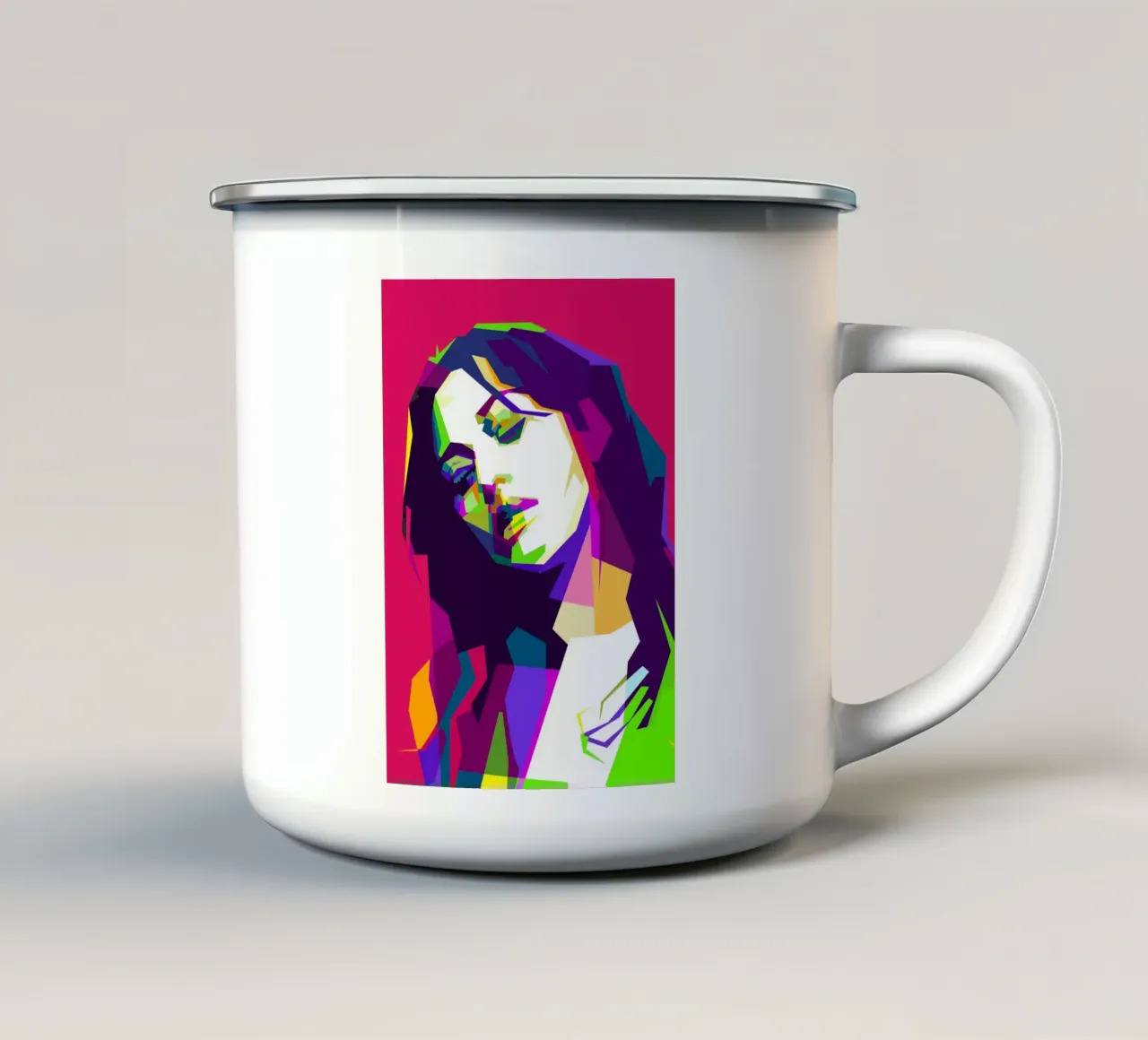 Monica Bellucci Attrice Modella Arte WPAP tazza in smalto da Artkreator