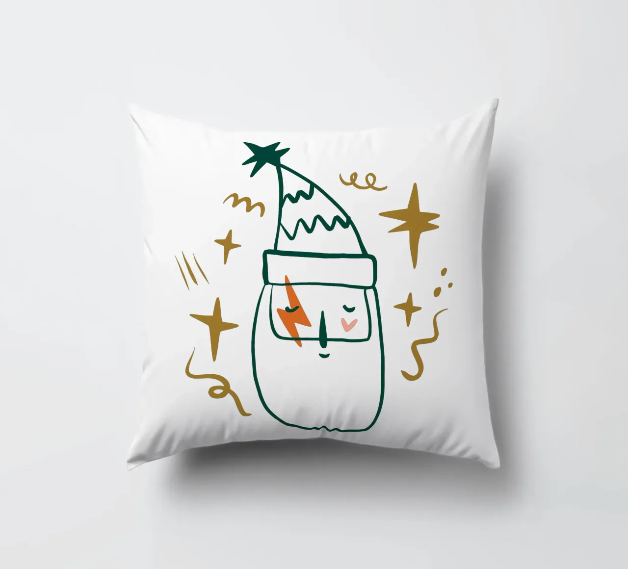 Happy Christmas No 24 (Without Background) cuscino da treechild