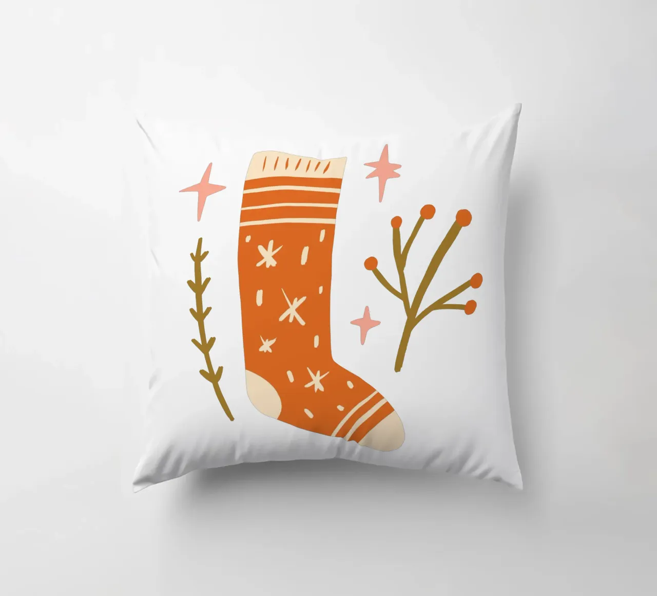 Happy Christmas No 25 (Without Background) cuscino da treechild