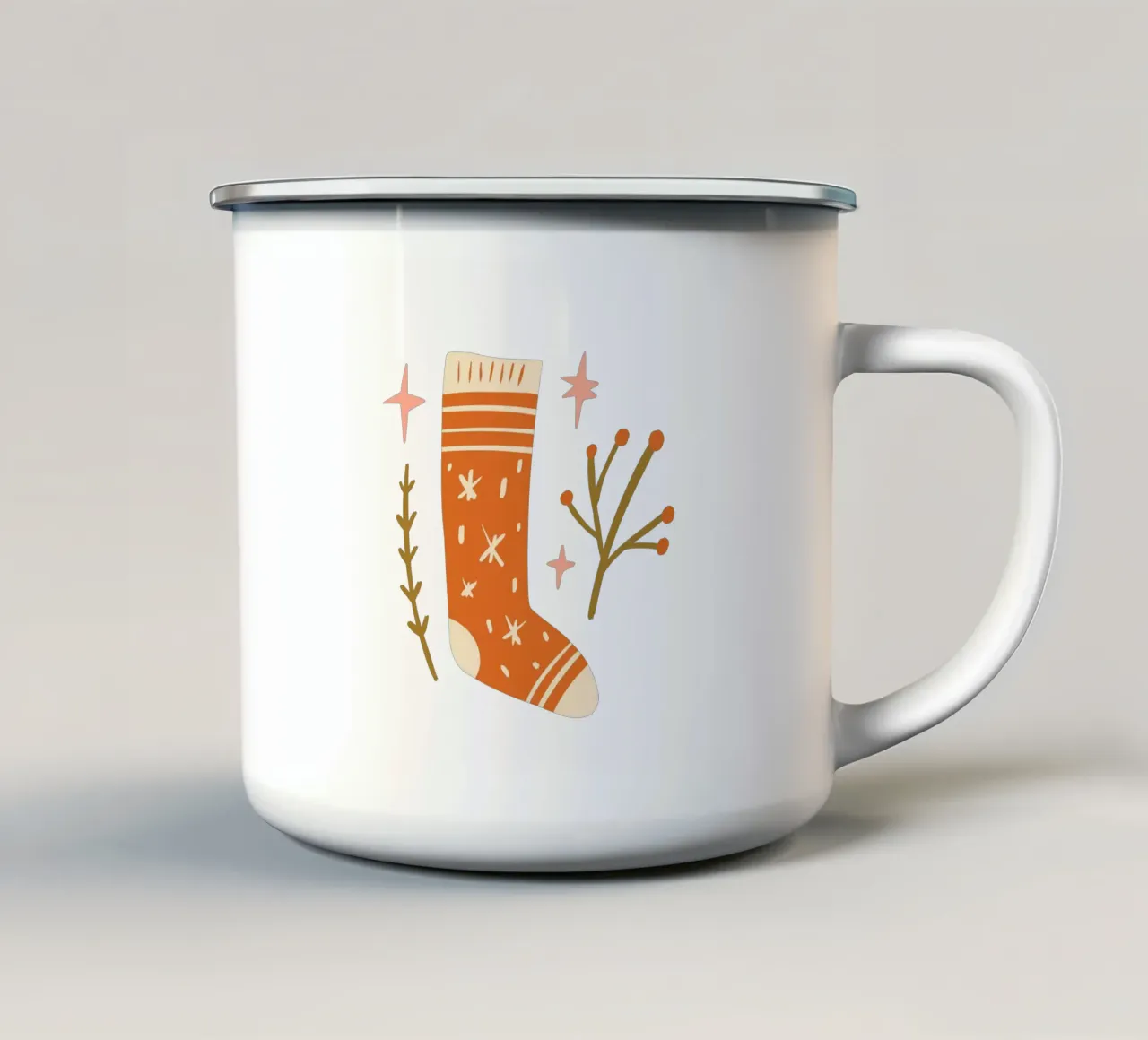 Happy Christmas No 25 (Without Background) tazza in smalto da treechild