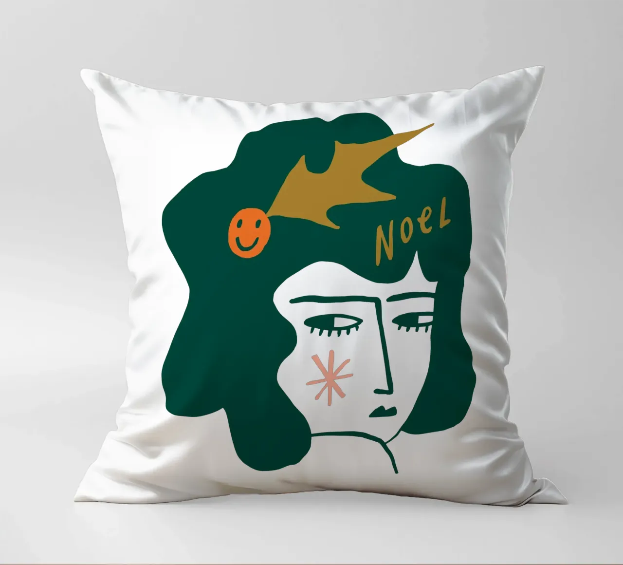 Happy Christmas No 28 (Without Background) cuscino da treechild