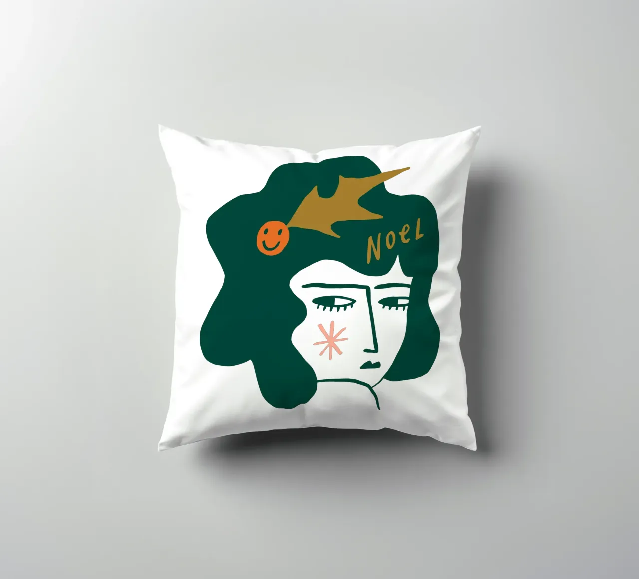 Happy Christmas No 28 (Without Background) cuscino da treechild