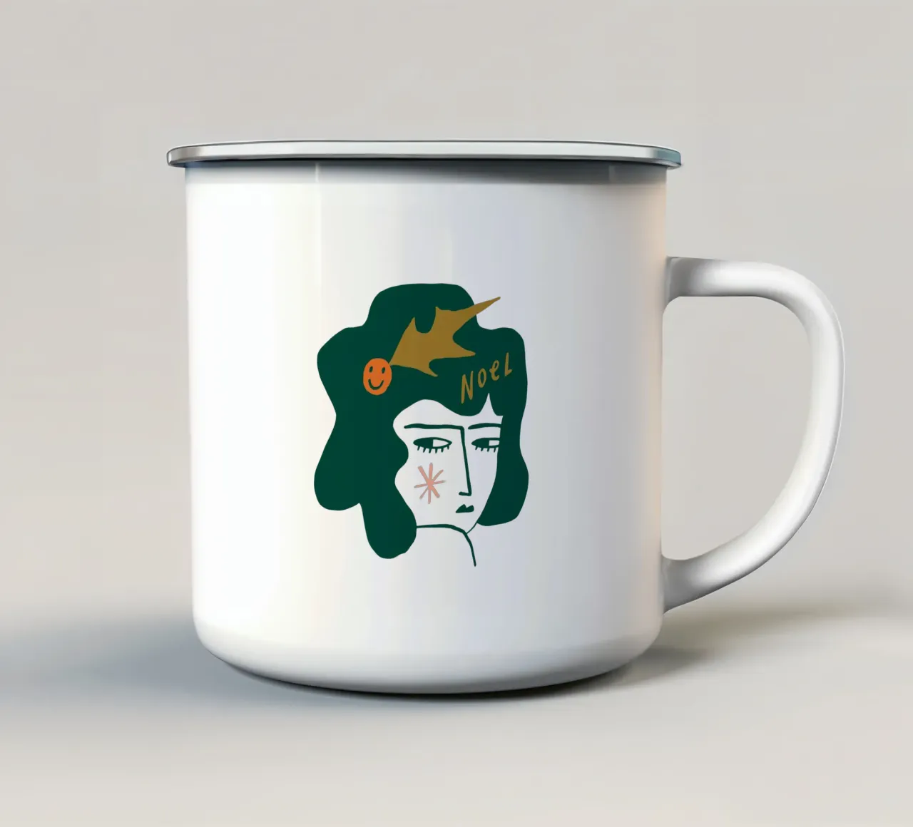 Happy Christmas No 28 (Without Background) tazza in smalto da treechild