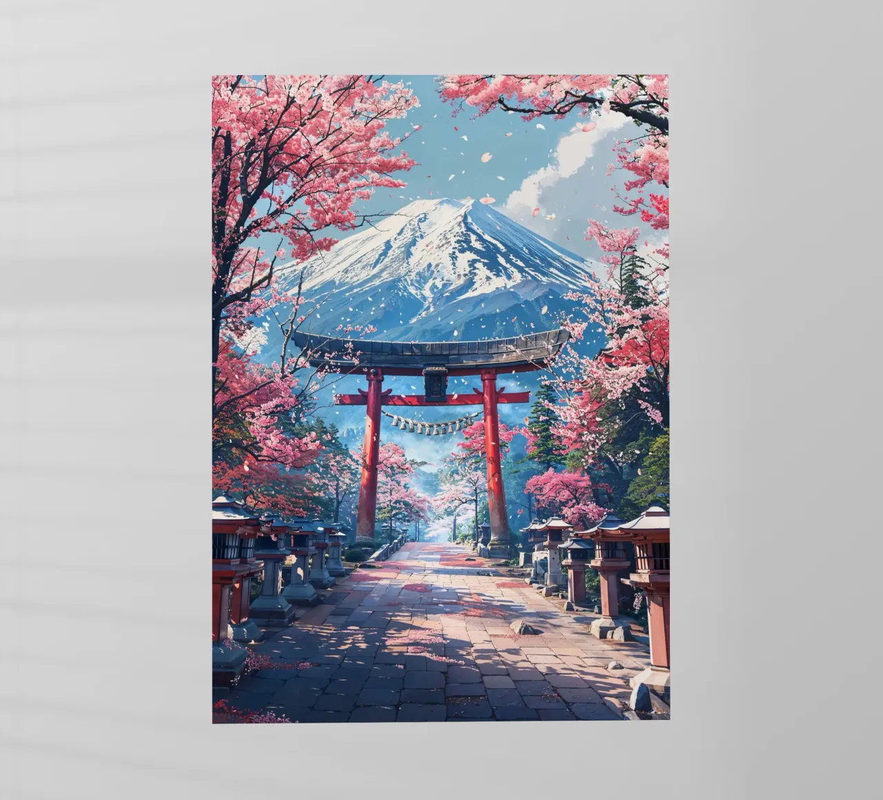 Sacred Sakura Path to Fuji pellicola backlit da Pixaverse