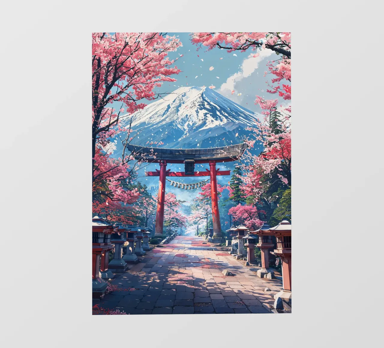 Sacred Sakura Path to Fuji telo in pvc da Pixaverse