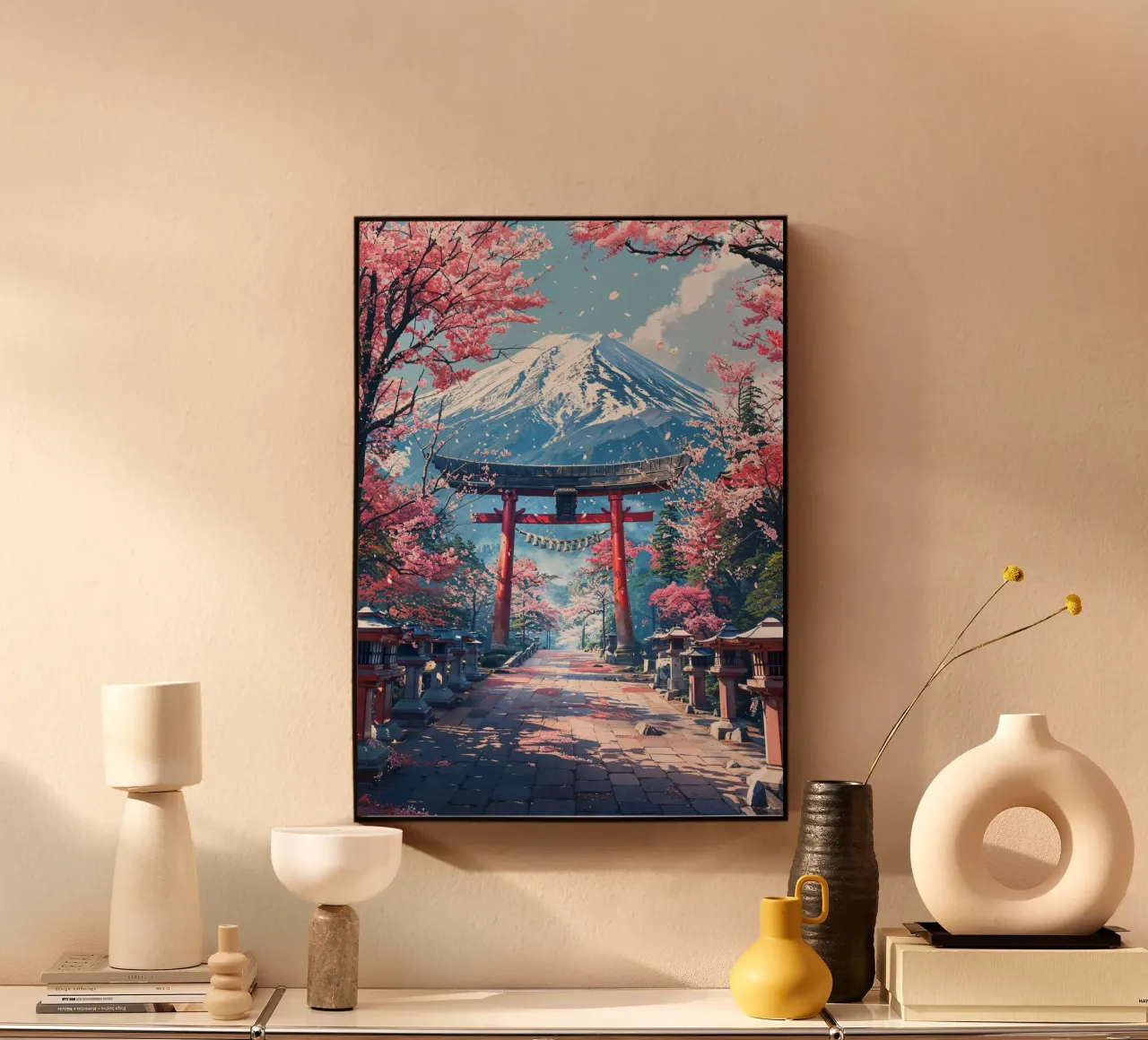 Sacred Sakura Path to Fuji alluminio dibond da Pixaverse