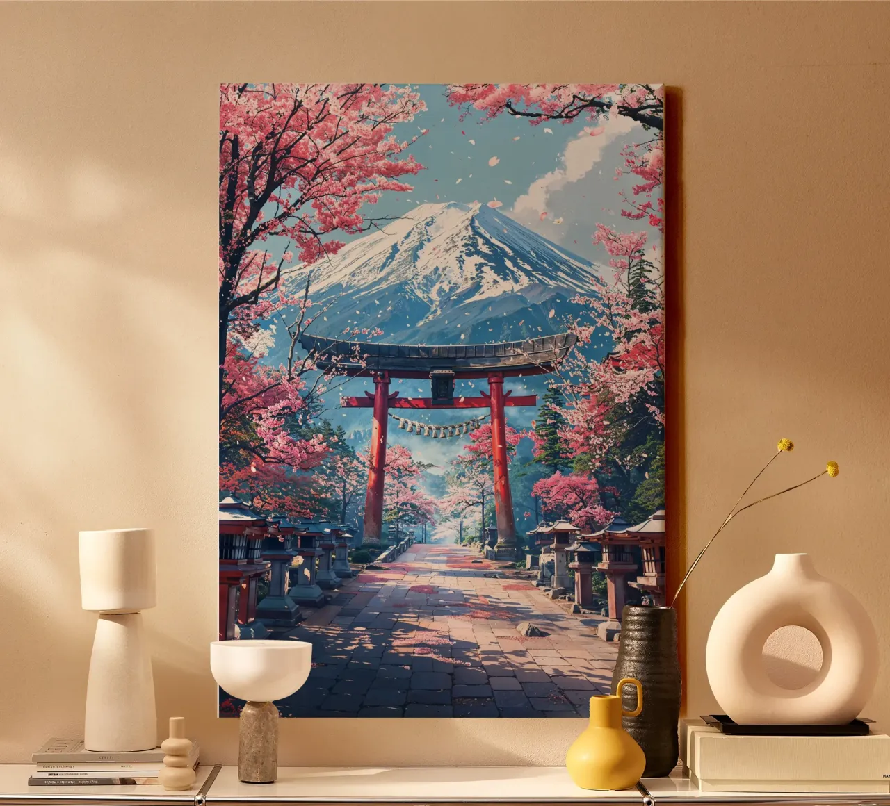 Sacred Sakura Path to Fuji tela da Pixaverse