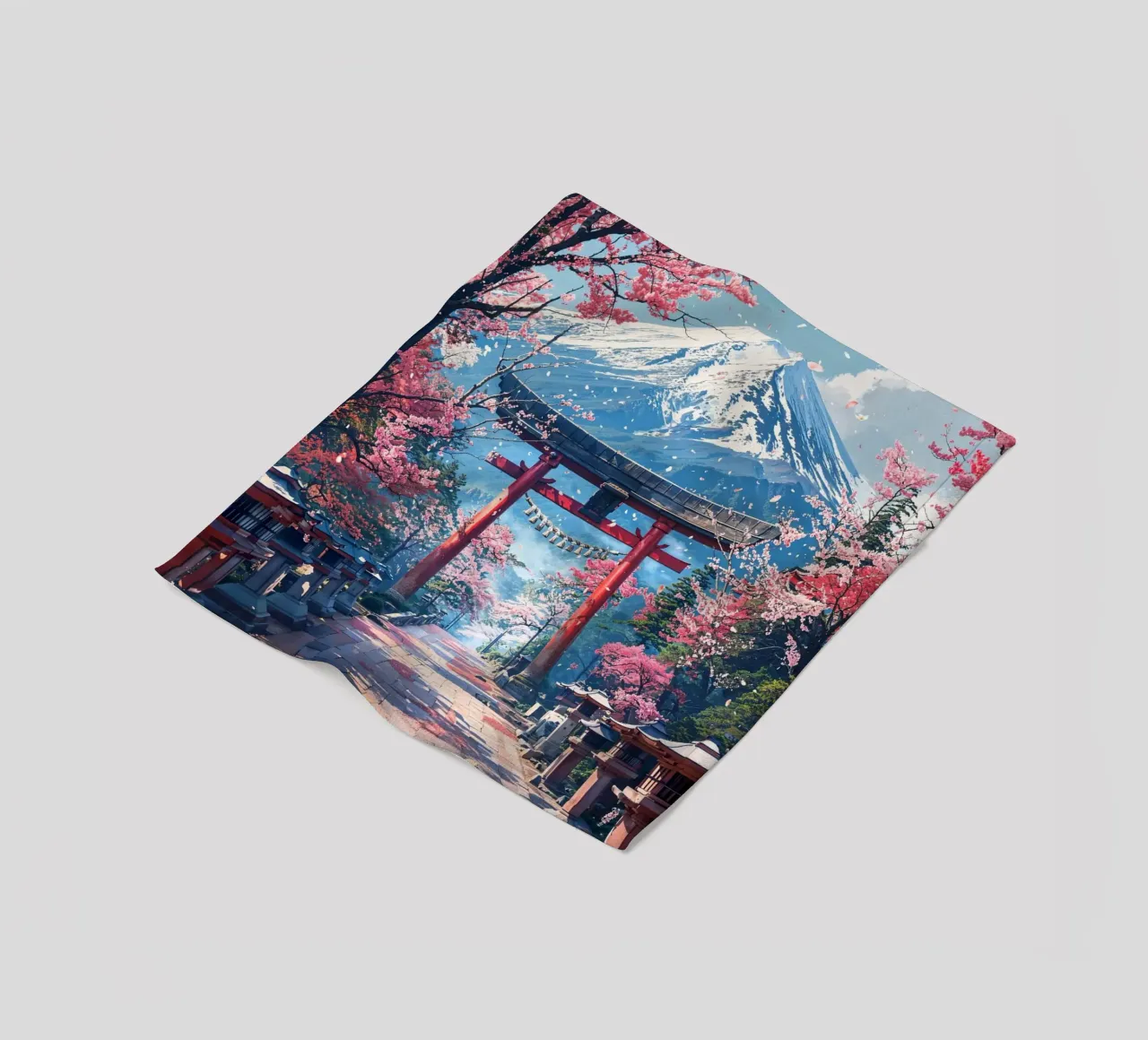 Sacred Sakura Path to Fuji coperta in pile da Pixaverse