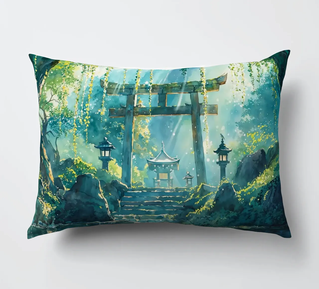 Forest Kami Shrine cuscino da Pixaverse