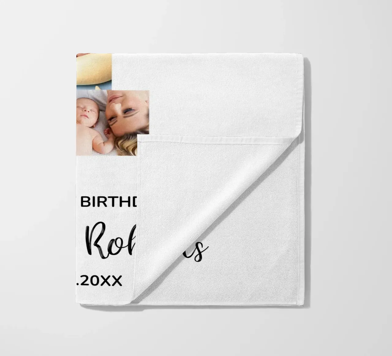 1st Birthday Number 1 Photo Collage Custom Picture Poster Strandtuch von Custom4U
