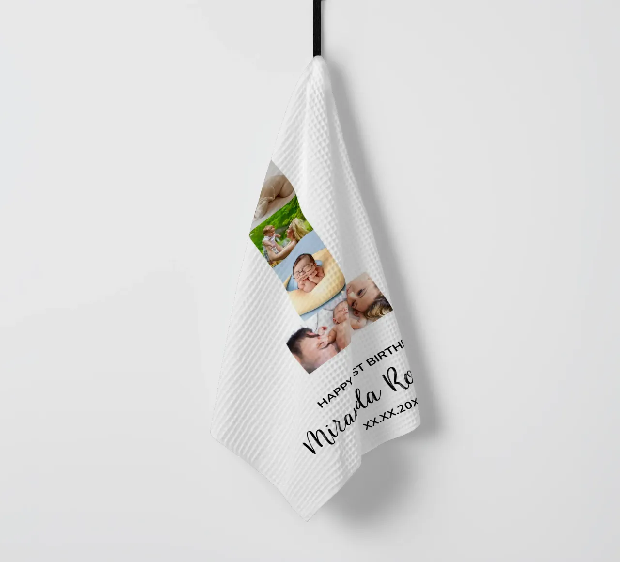 1st Birthday Number 1 Photo Collage Custom Picture Poster canovaccio da cucina da Custom4U