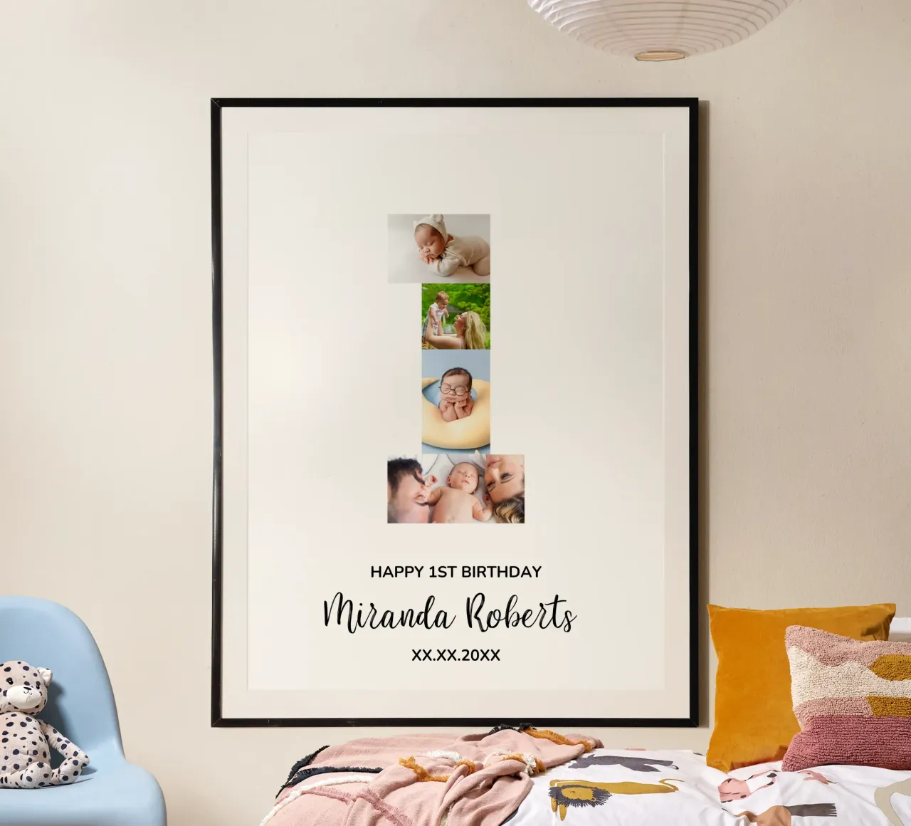 1st Birthday Number 1 Photo Collage Custom Picture Poster poster da Custom4U