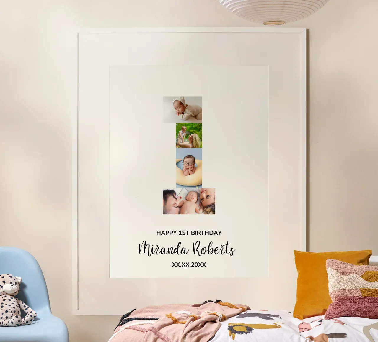 1st Birthday Number 1 Photo Collage Custom Picture Poster poster da Custom4U