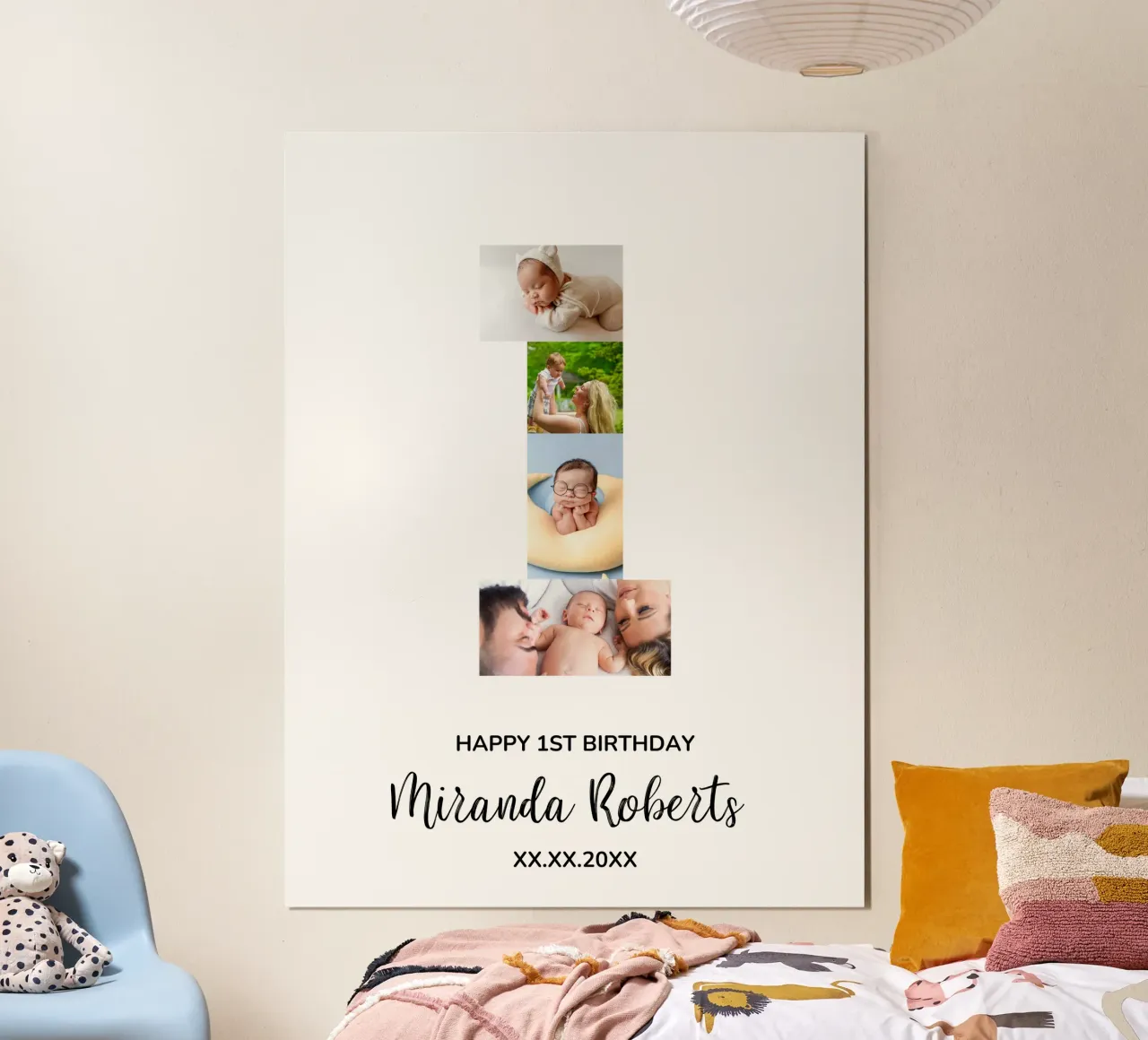 1st Birthday Number 1 Photo Collage Custom Picture Poster poster da Custom4U