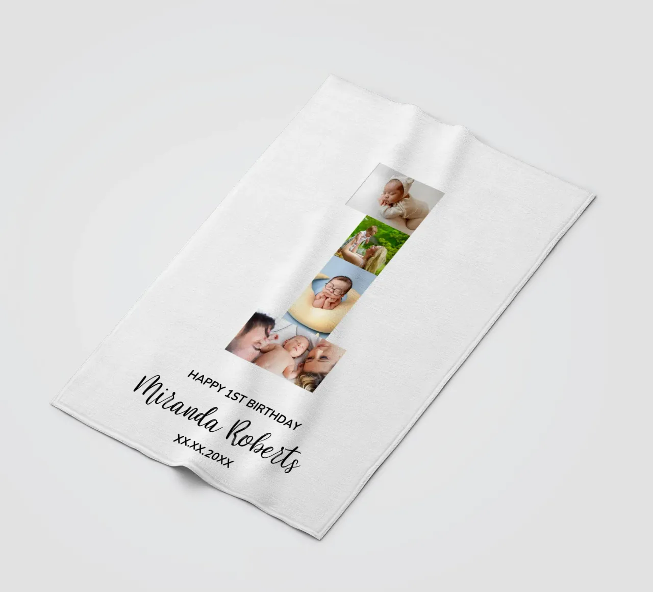 1st Birthday Number 1 Photo Collage Custom Picture Poster coperta in pile da Custom4U