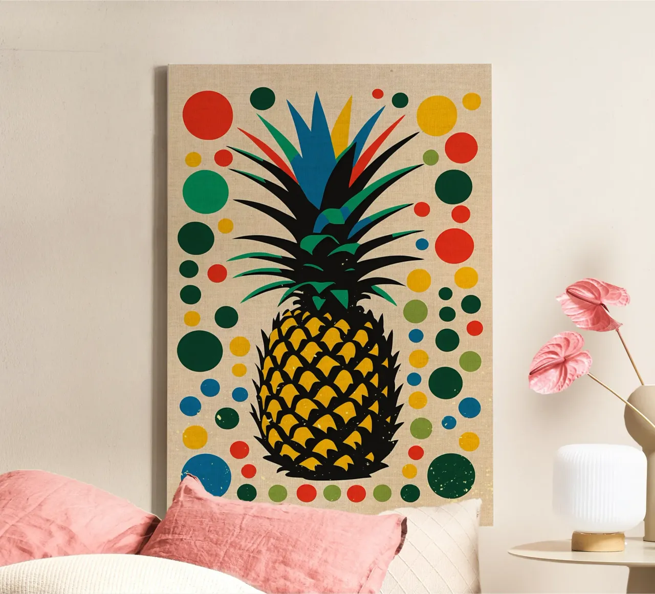 Ananas colorato tela con Cornice a cassetta da Providence Mbabazi Studio