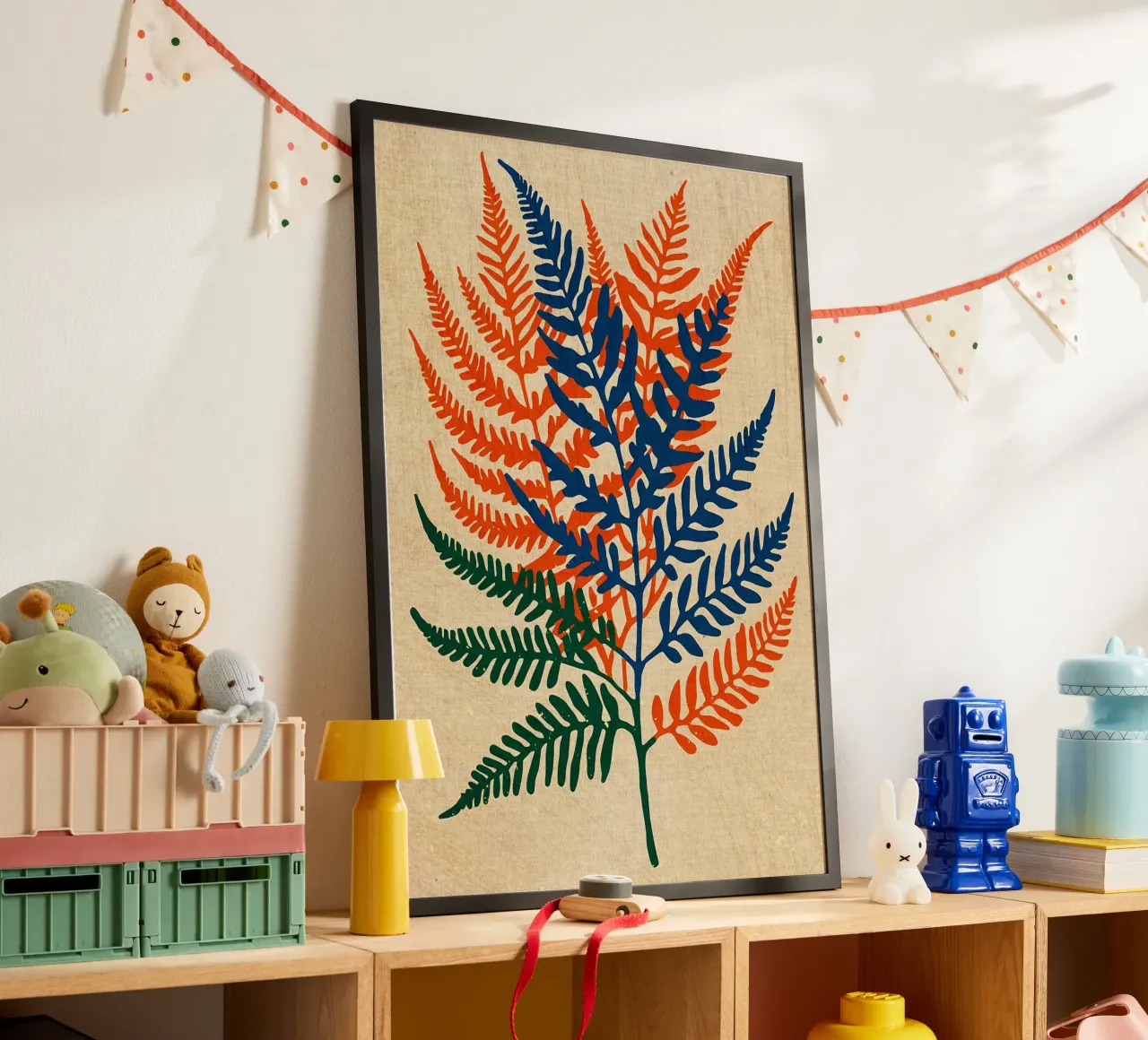 Bunter Minimalistischer Farn Hahnemühle von Providence Mbabazi Studio