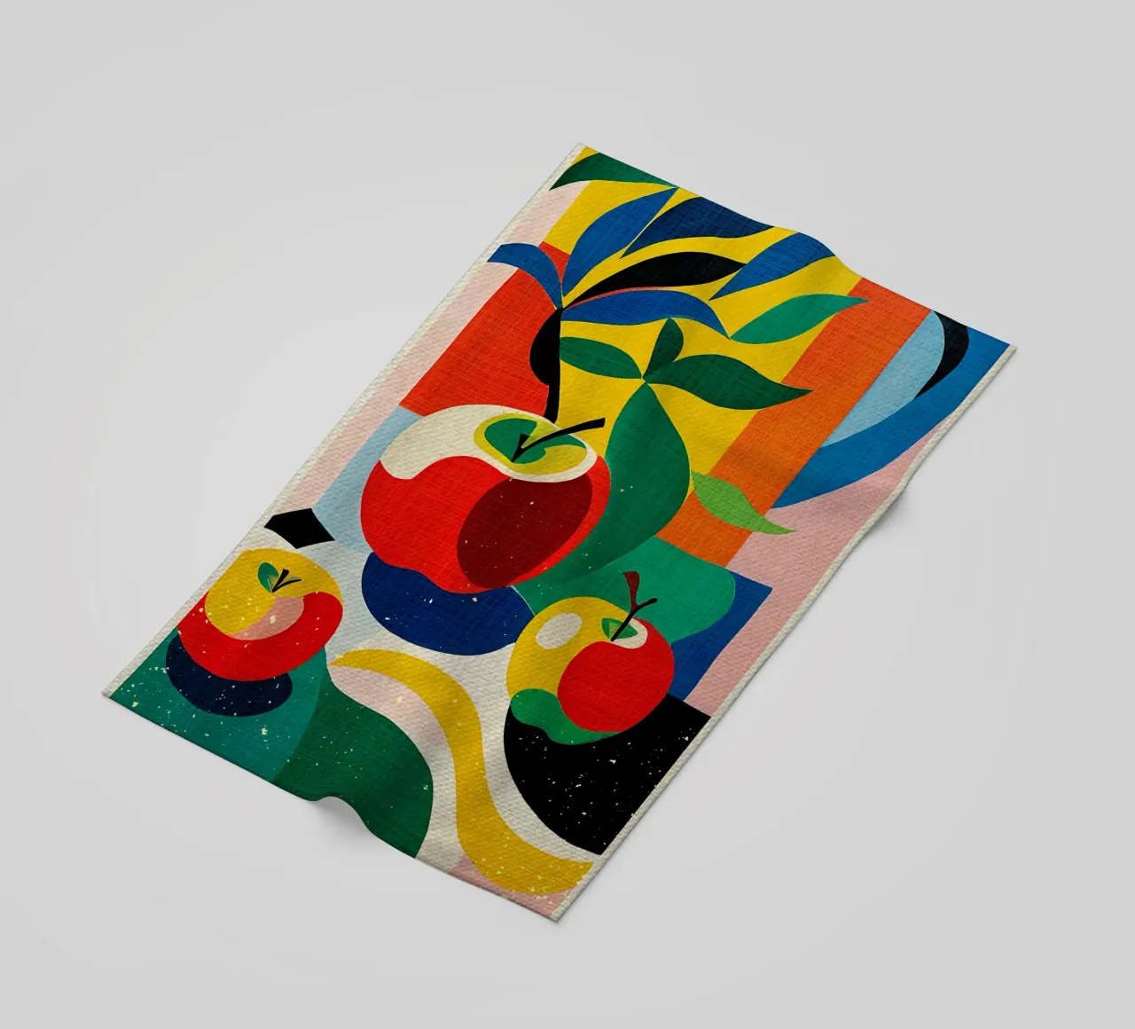 Colorful Apple Fruit beach towel by Providence Mbabazi Studio