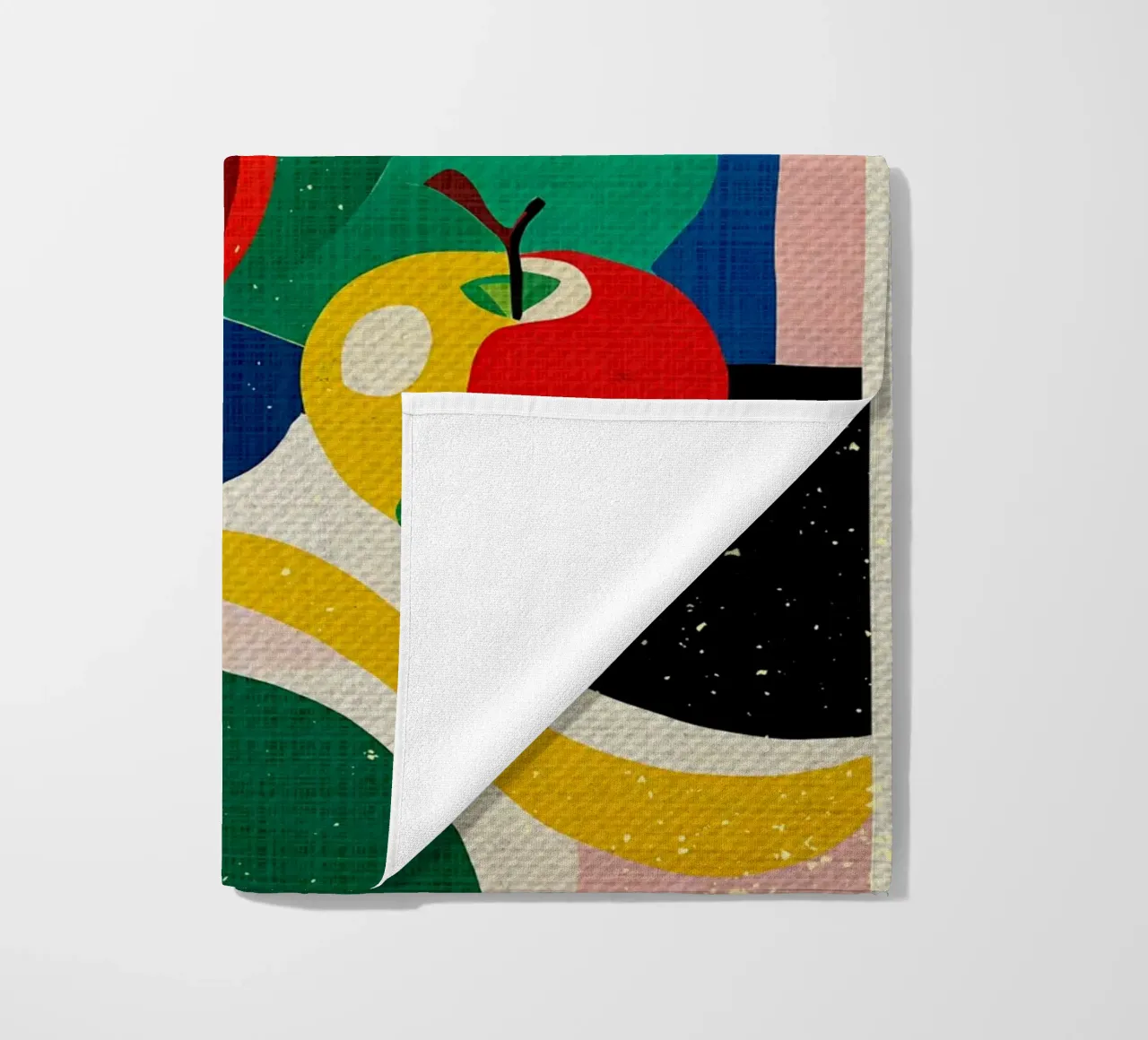 Colorful Apple Fruit beach towel by Providence Mbabazi Studio