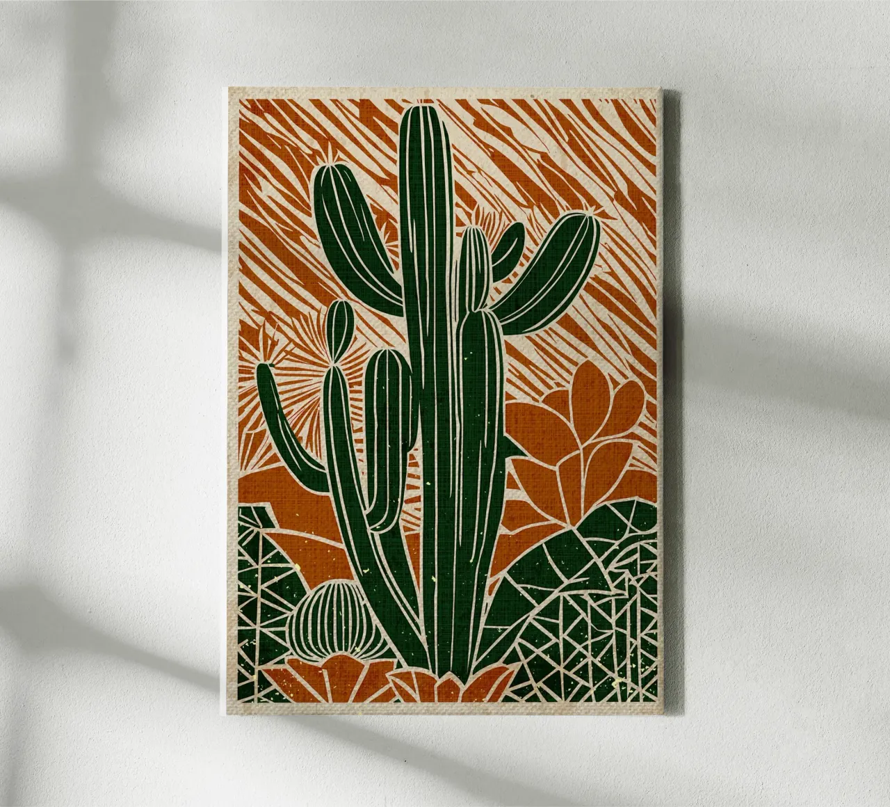 Poster Cactus Texas tela con Cornice a cassetta da Providence Mbabazi Studio