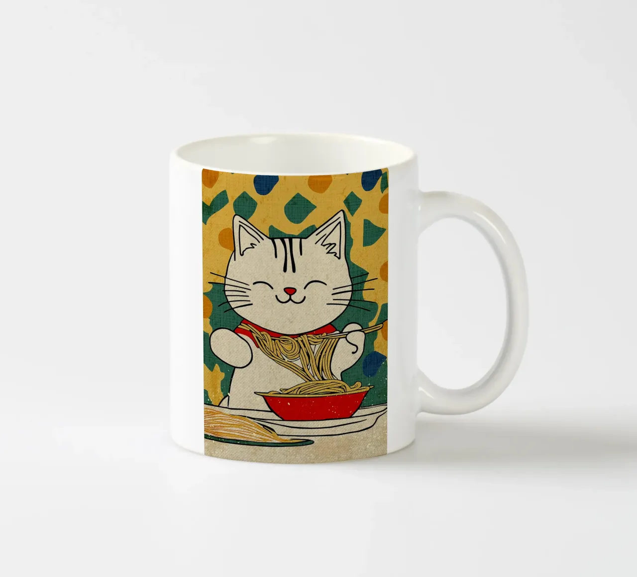 Amante delle tagliatelle per gatti tazza in ceramica da Providence Mbabazi Studio