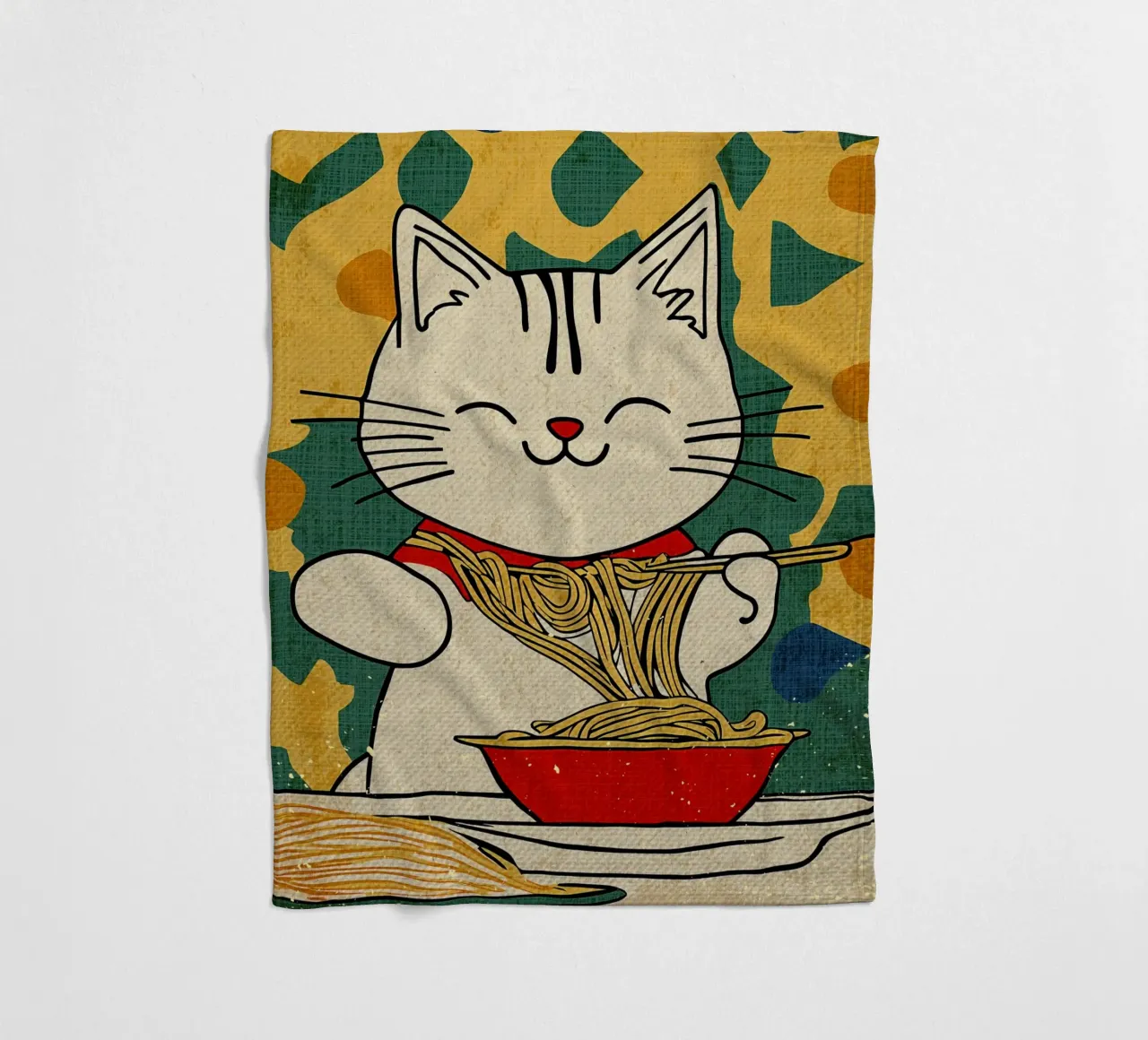 Amante delle tagliatelle per gatti coperta in pile da Providence Mbabazi Studio