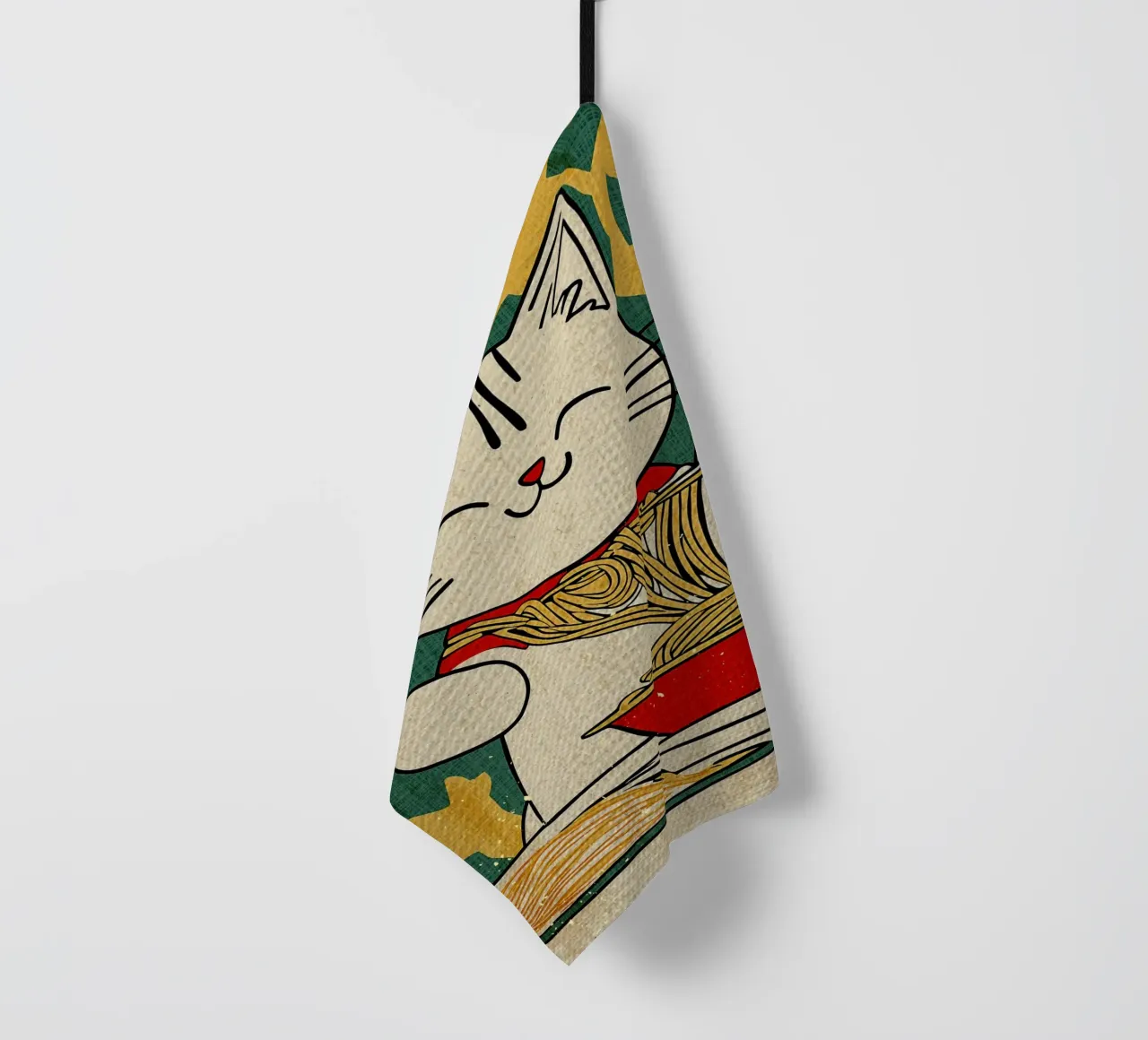 Amante delle tagliatelle per gatti canovaccio da cucina da Providence Mbabazi Studio