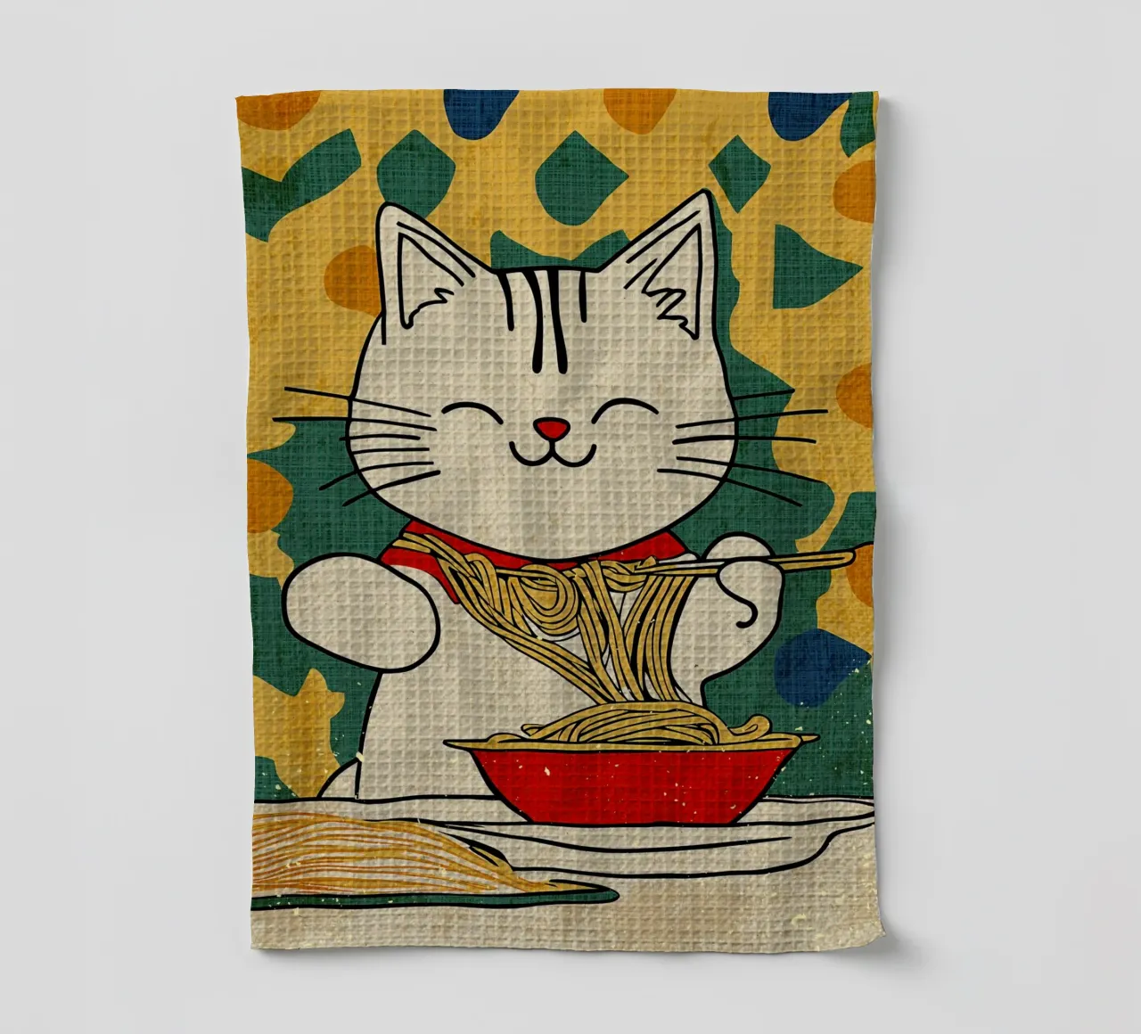 Amante delle tagliatelle per gatti canovaccio da cucina da Providence Mbabazi Studio