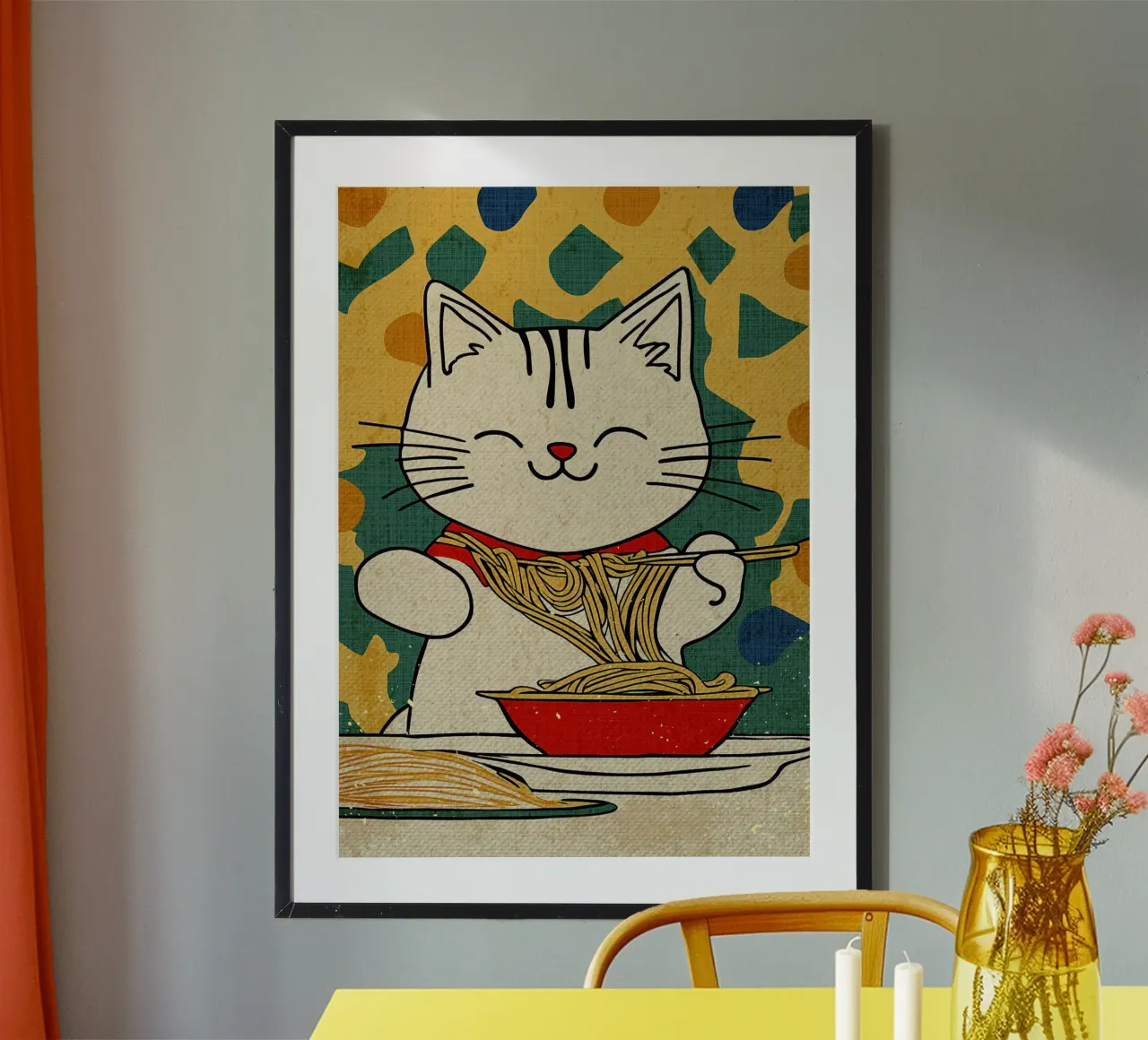 Amante delle tagliatelle per gatti carta hahnemühle da Providence Mbabazi Studio