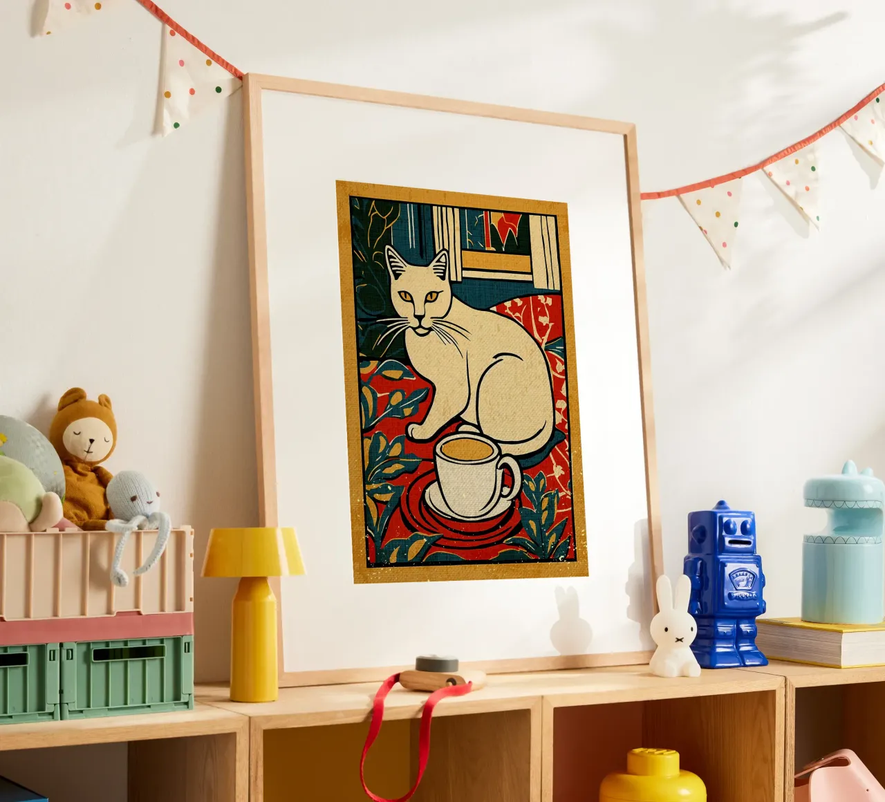 Gatto e caffè carta hahnemühle da Providence Mbabazi Studio
