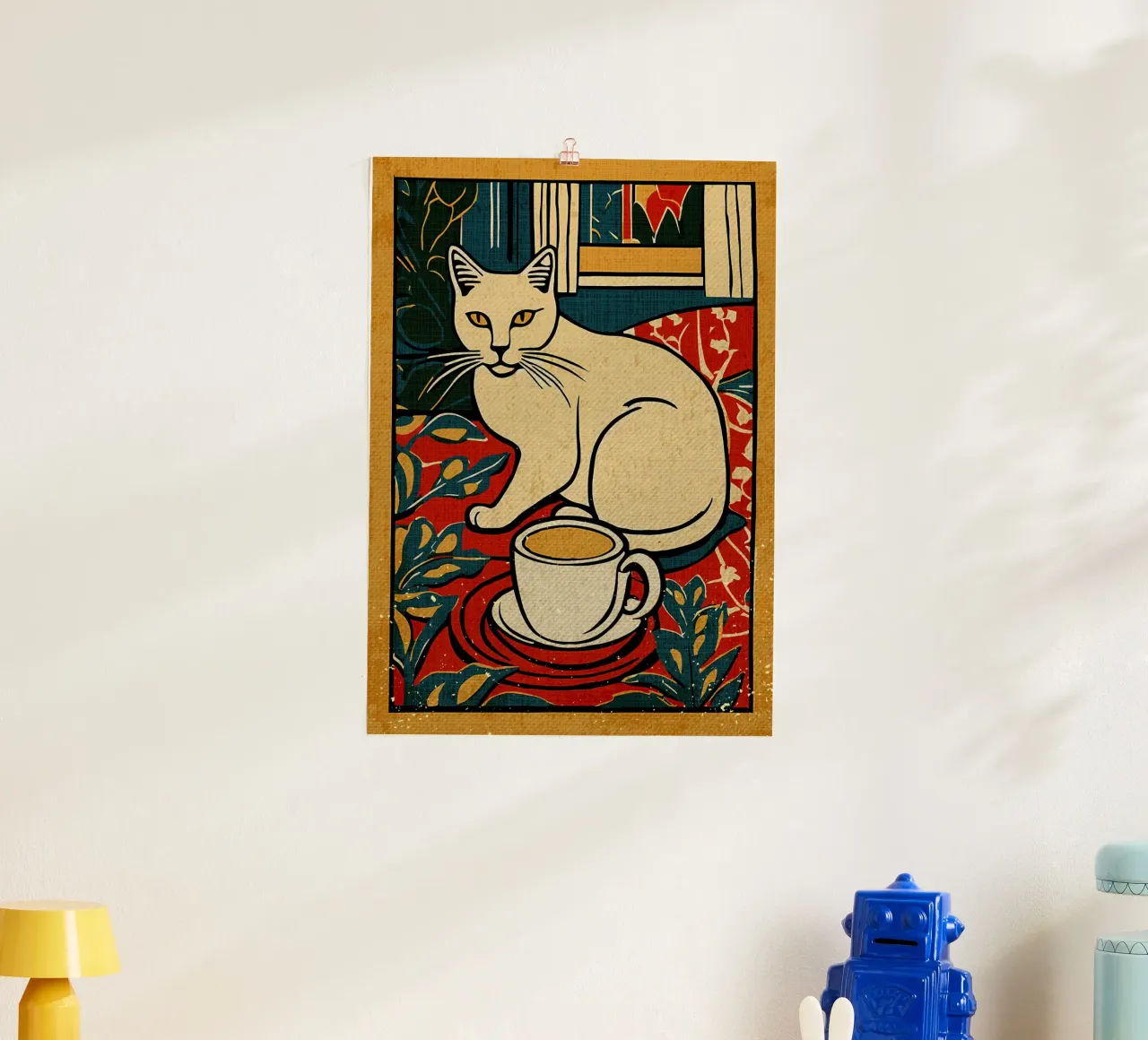 Gatto e caffè carta hahnemühle da Providence Mbabazi Studio