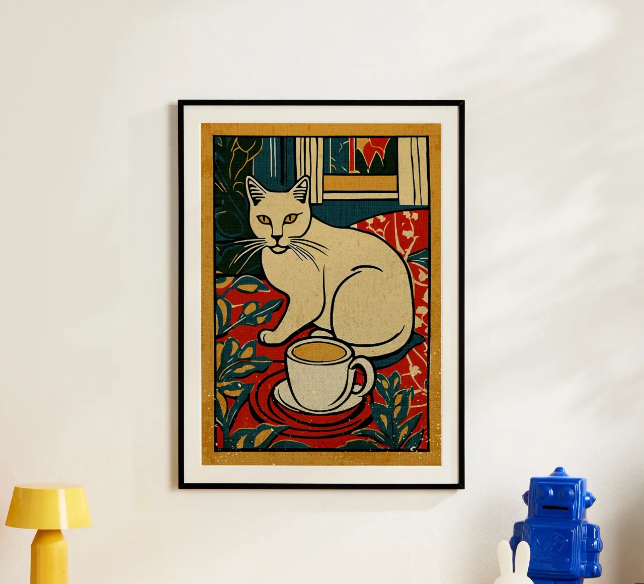 Gatto e caffè carta hahnemühle da Providence Mbabazi Studio
