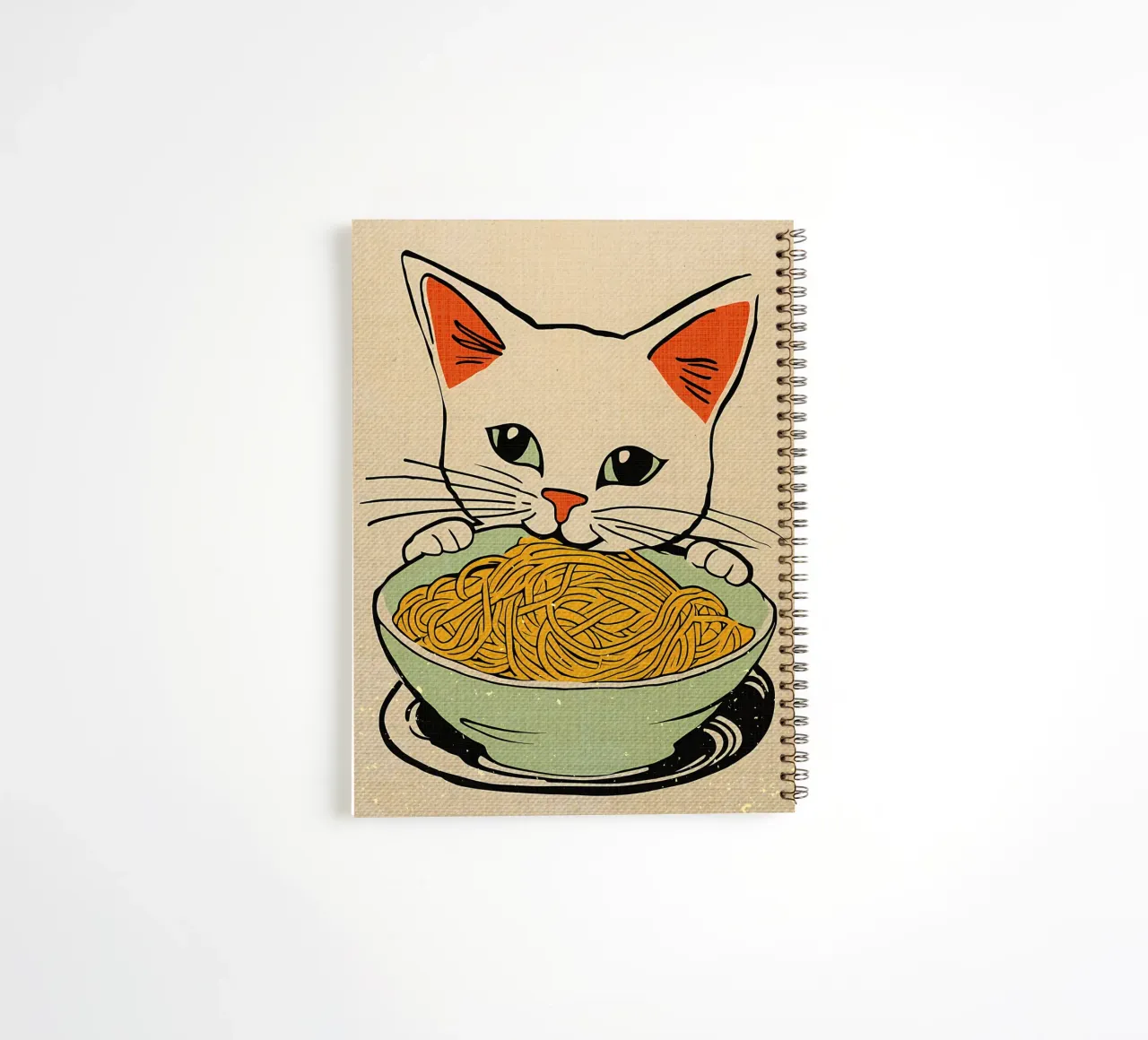 Cat Sitting with Noodles spiral notebook by Providence Mbabazi Studio