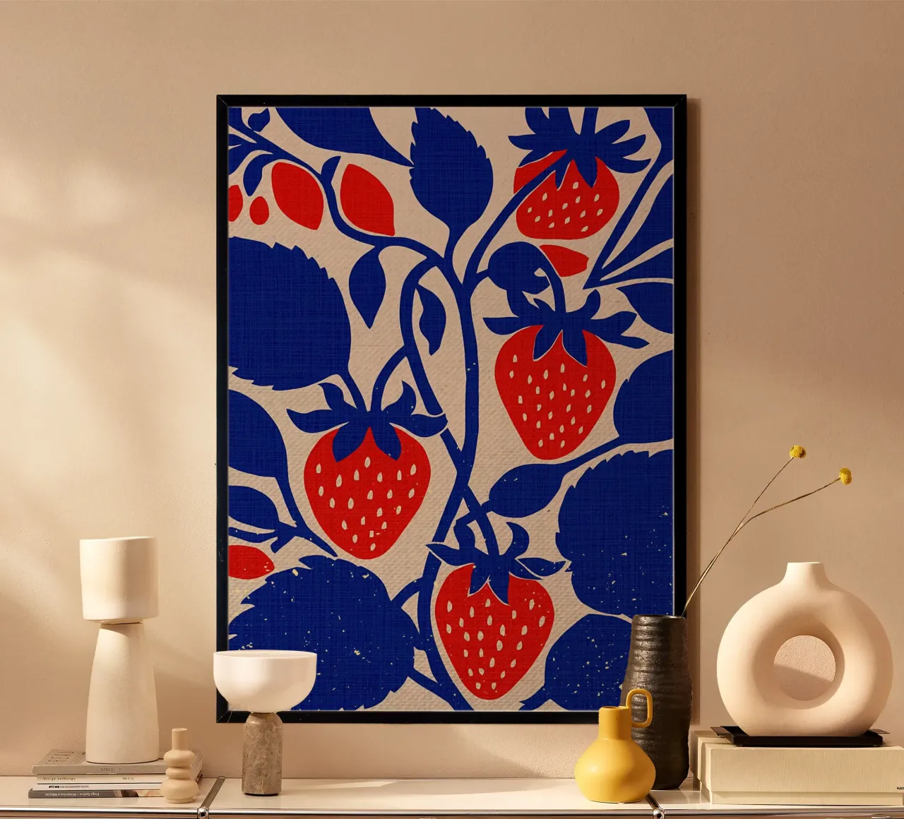 Cucina blu Fragola poster da Providence Mbabazi Studio