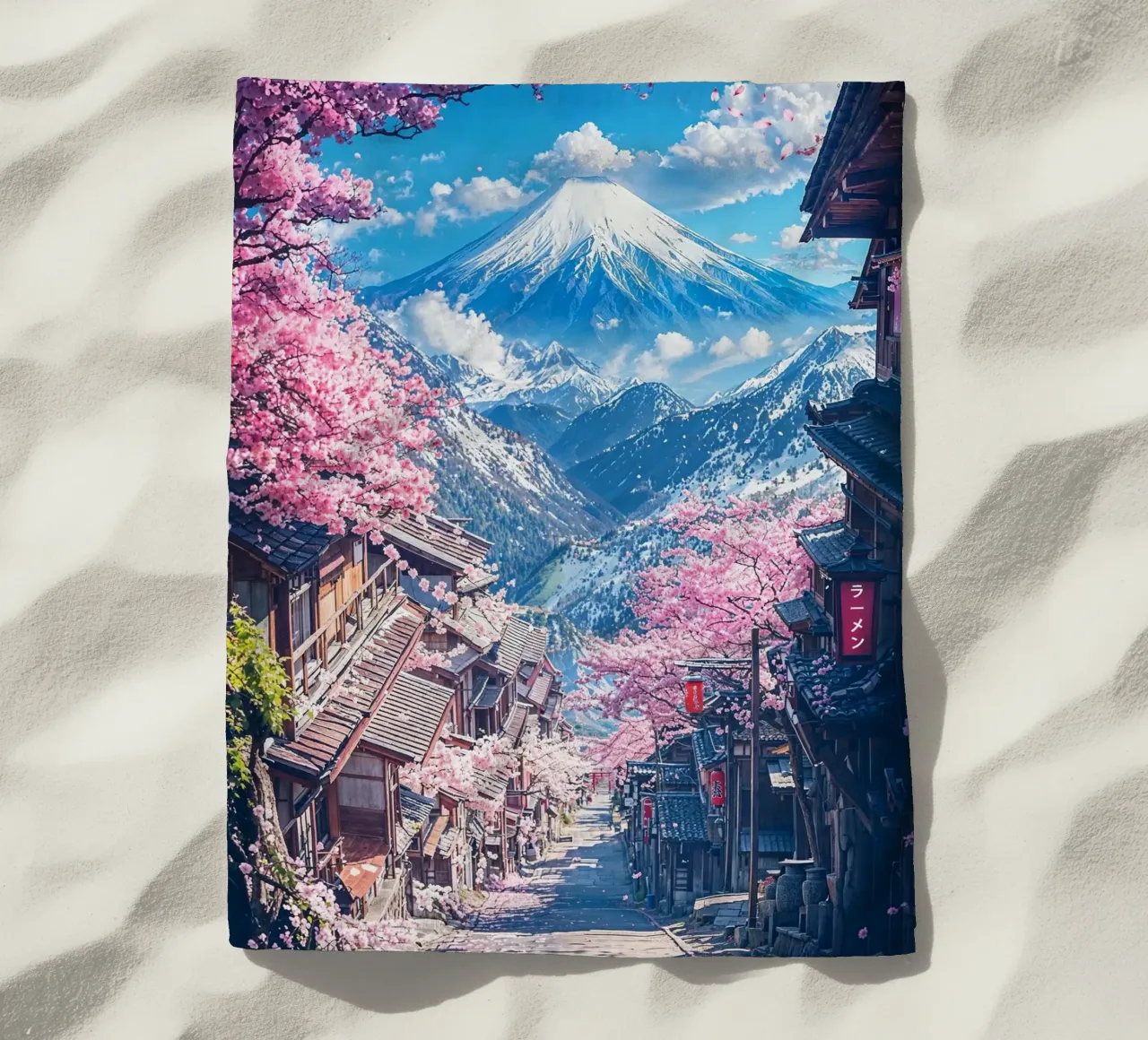 Sakura Street to Fuji telo mare da Pixaverse